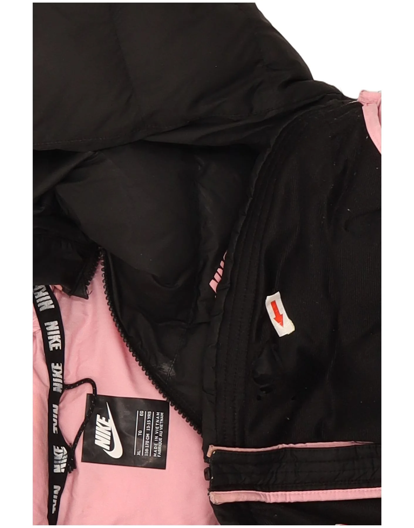 Nike Girls Hooded Padded Jacket 13-14 Years XL Black Polyester - Image 4