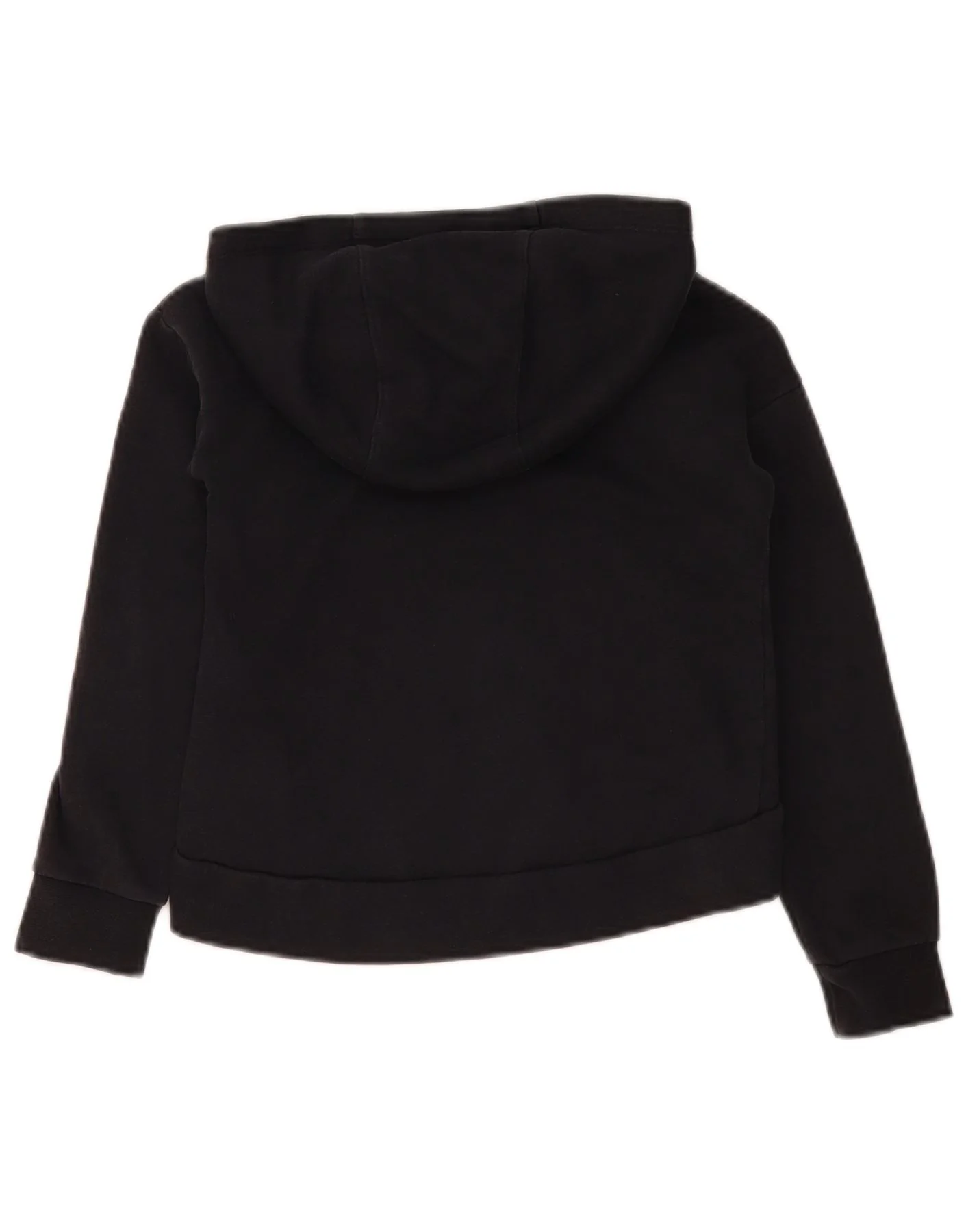 Nike Girls Zip Hoodie Sweater 7-8 Years XS Black Cotton - Image 2