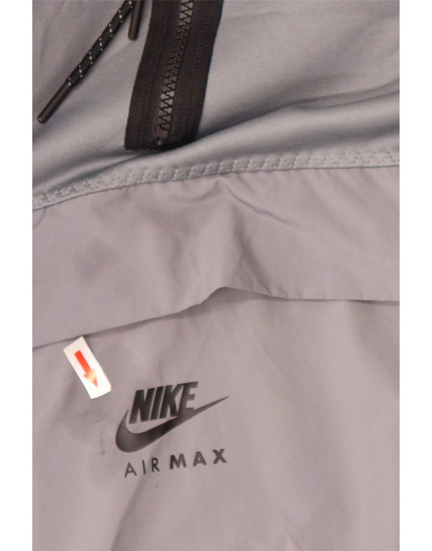 Nike Mens Air Max Zip Neck Hoodie Jumper Medium Grey Polyester Sports - Image 3