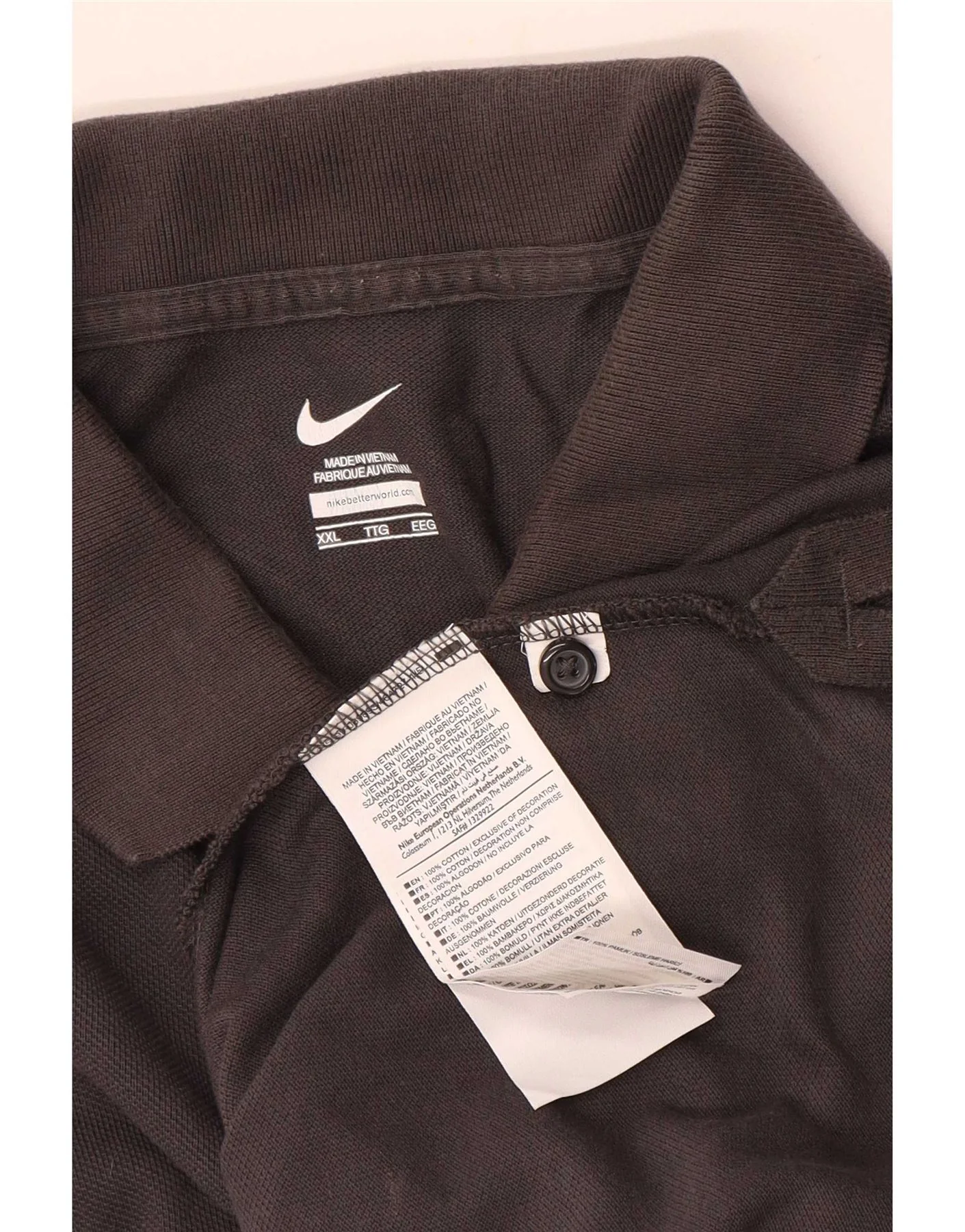 Nike Mens Arsenal Polo Shirt 2XL Grey Colourblock Cotton - Image 3