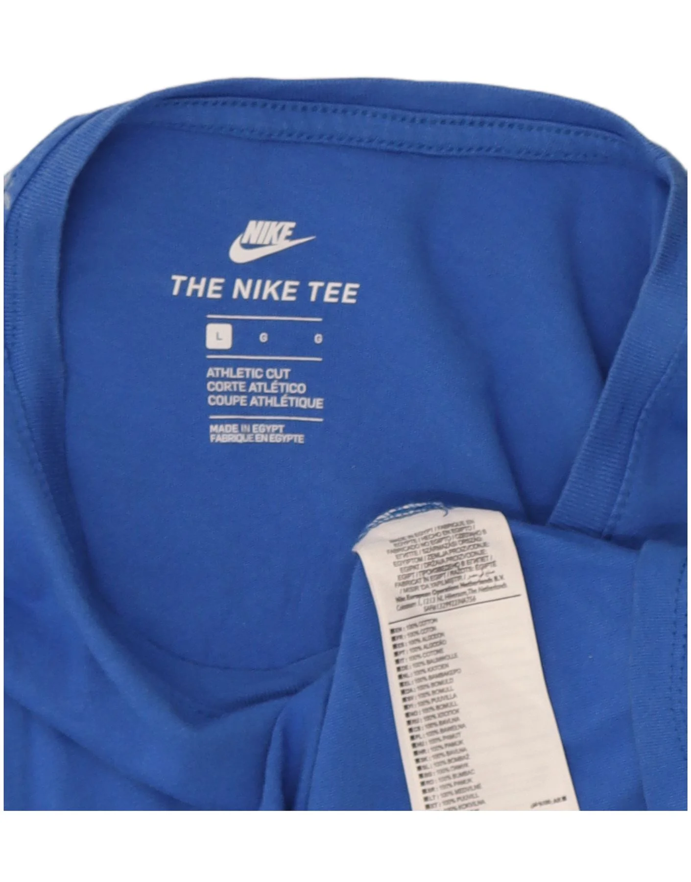 Nike Mens Athletic Cut T-Shirt Top Large Blue Cotton - Image 5