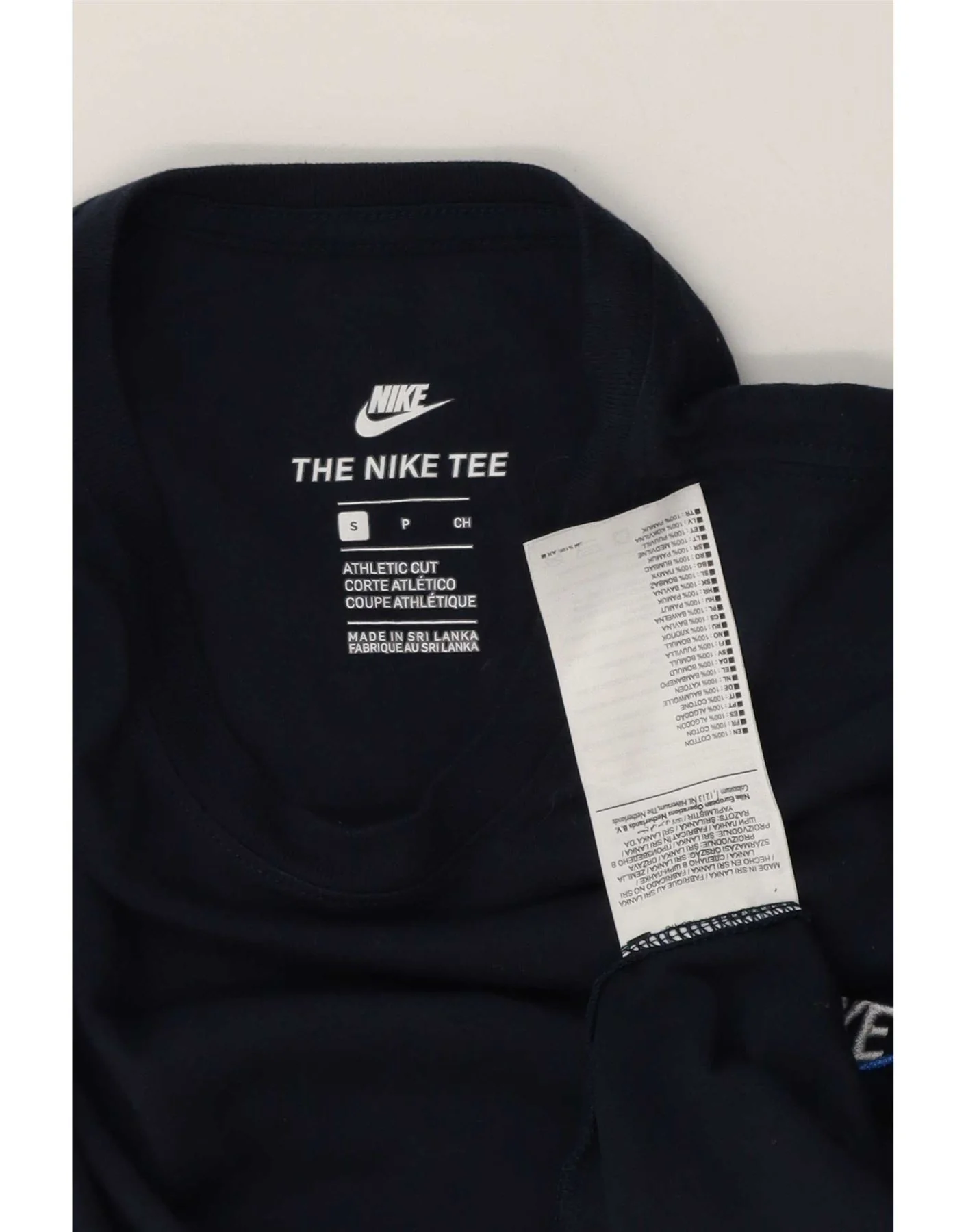 Nike Mens Athletic Cut T-Shirt Top Small Navy Blue Cotton - Image 3