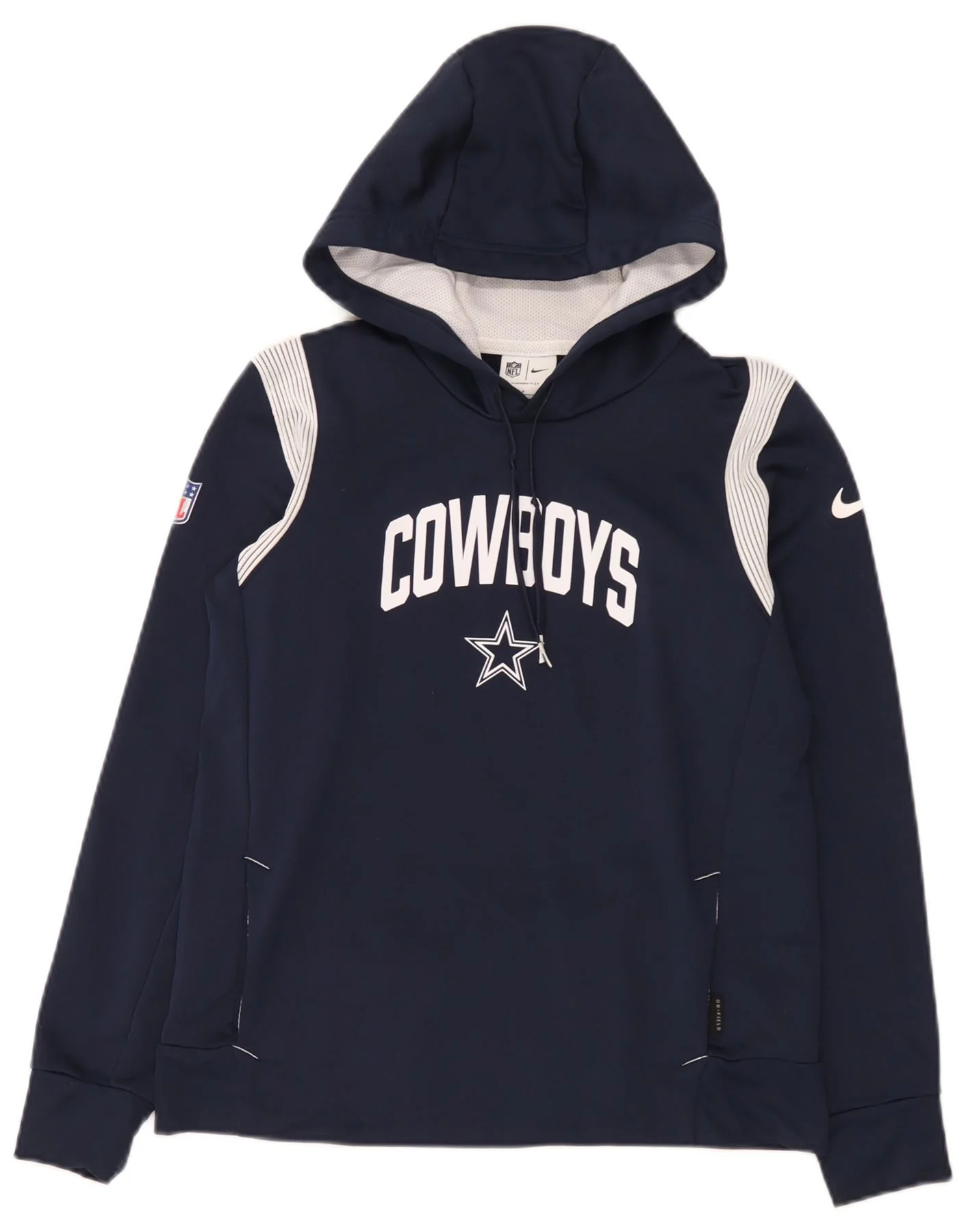 Nike Mens Dallas Cowboys Graphic Hoodie Jumper Small Navy Blue Colourblock