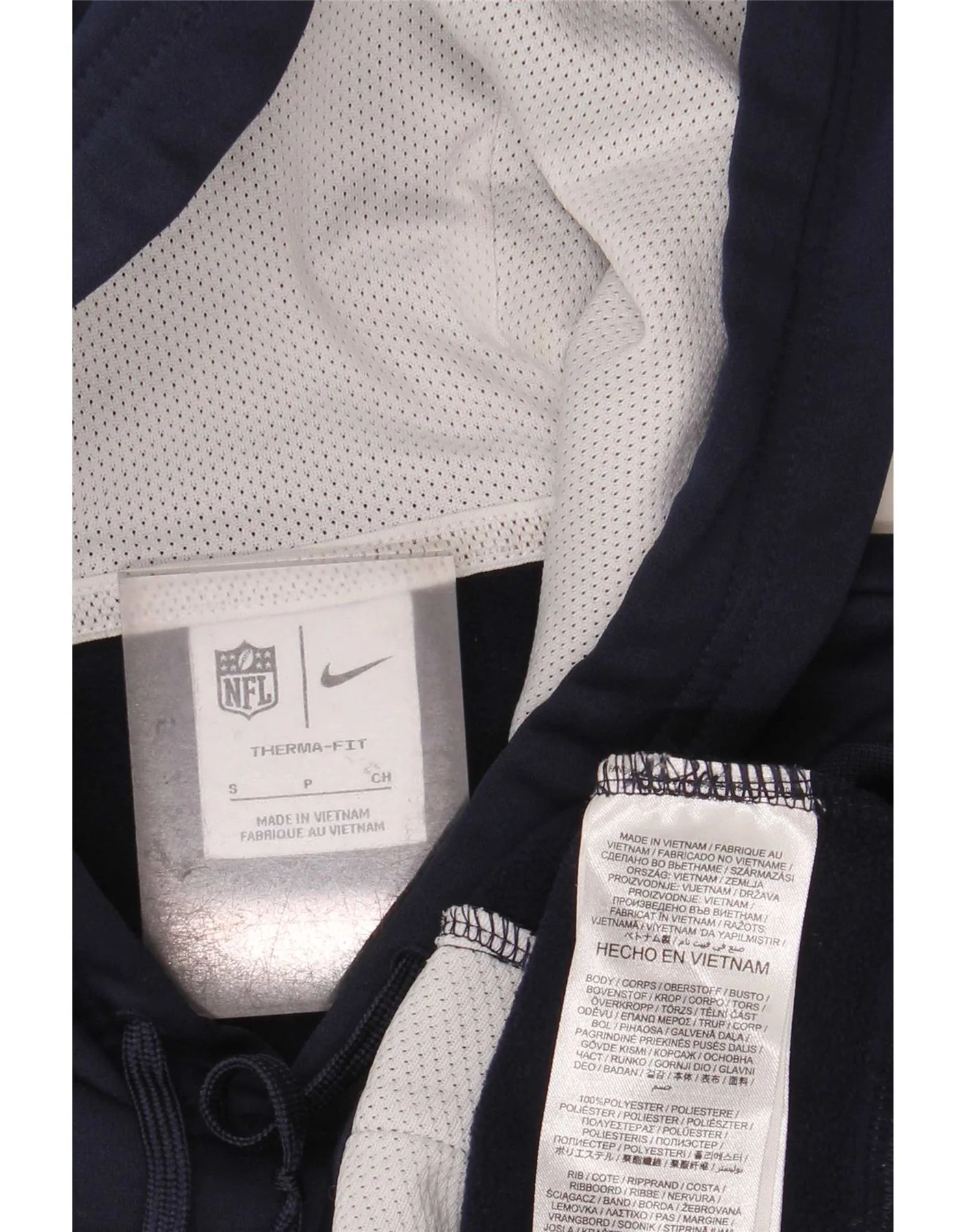 Nike Mens Dallas Cowboys Graphic Hoodie Jumper Small Navy Blue Colourblock - Image 3