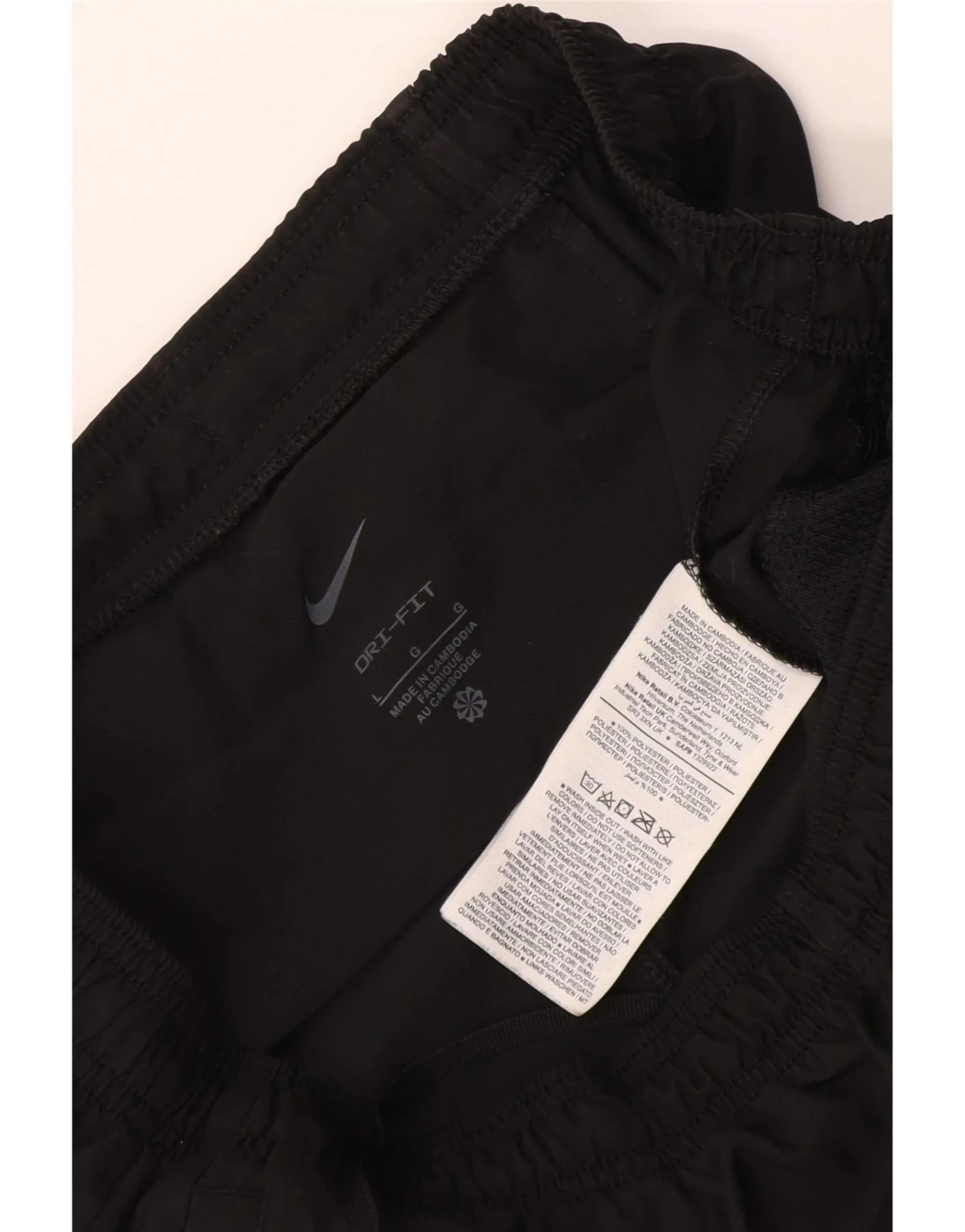 Nike Mens Dri Fit Crop Tracksuit Trousers Joggers Large Black Polyester - Image 3