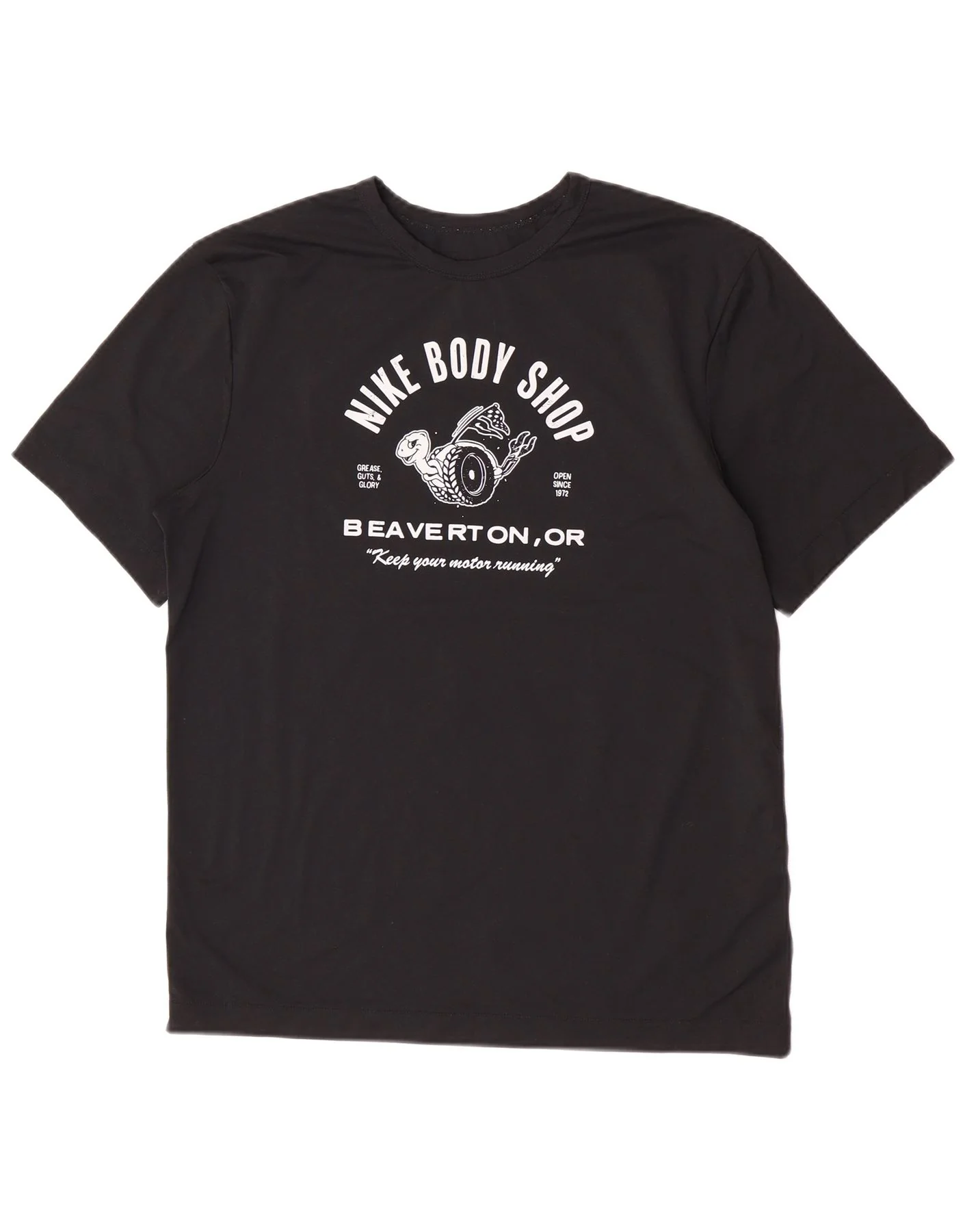 Nike Mens Dri Fit Graphic T-Shirt Top Medium Black Polyester