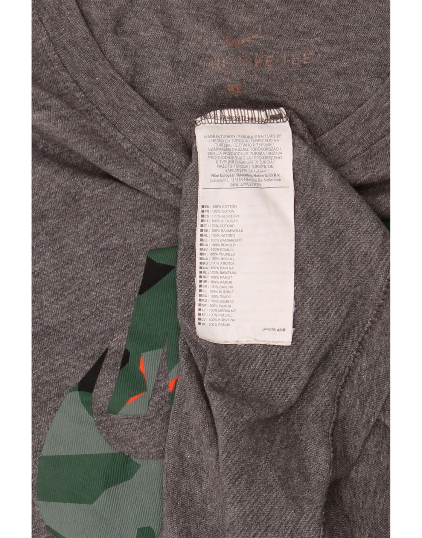 Nike Mens Dri Fit Graphic T-Shirt Top Small Grey Cotton - Image 3