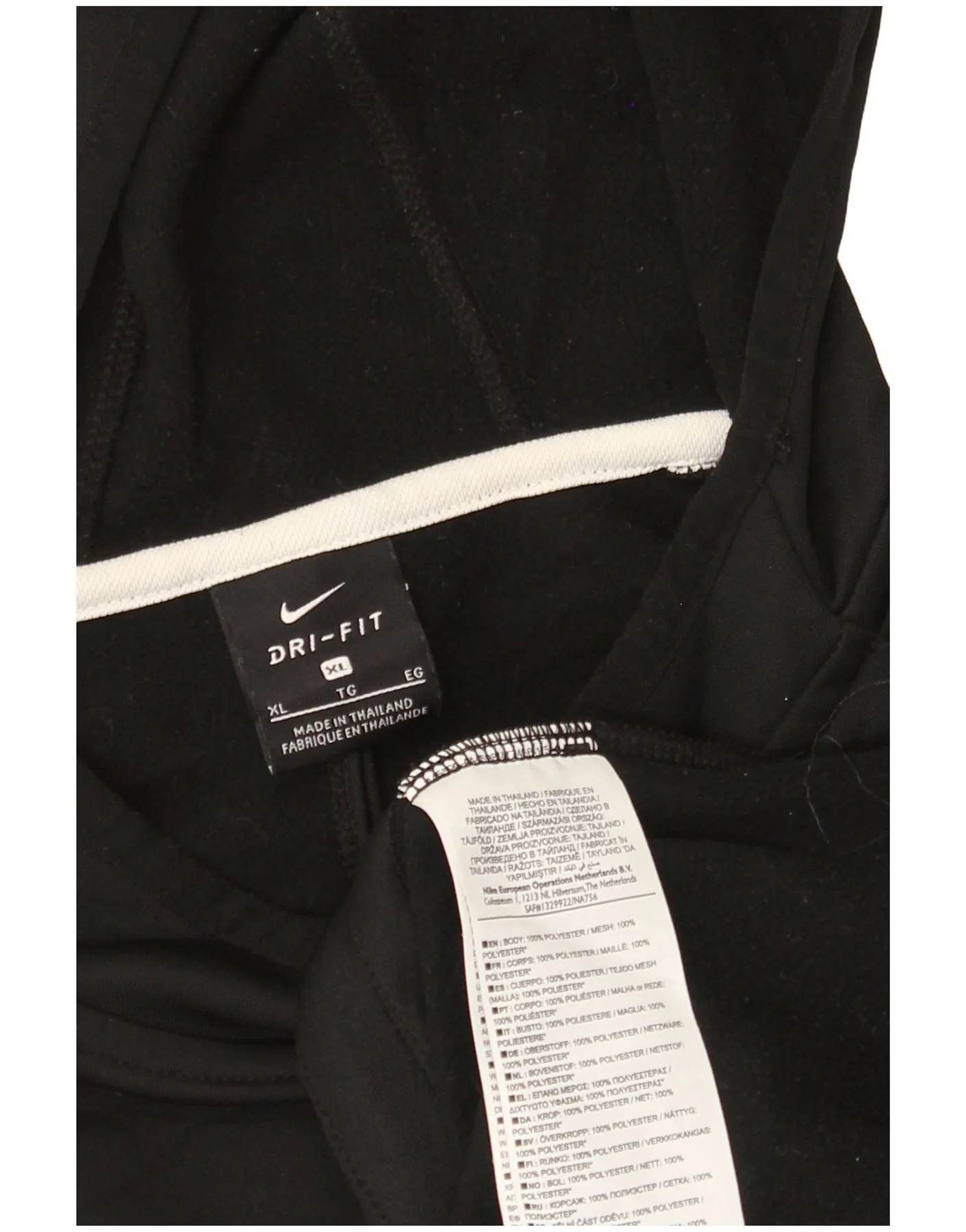 Nike Mens Dri Fit Hooded Top Long Sleeve XL Black Colourblock Polyester - Image 3
