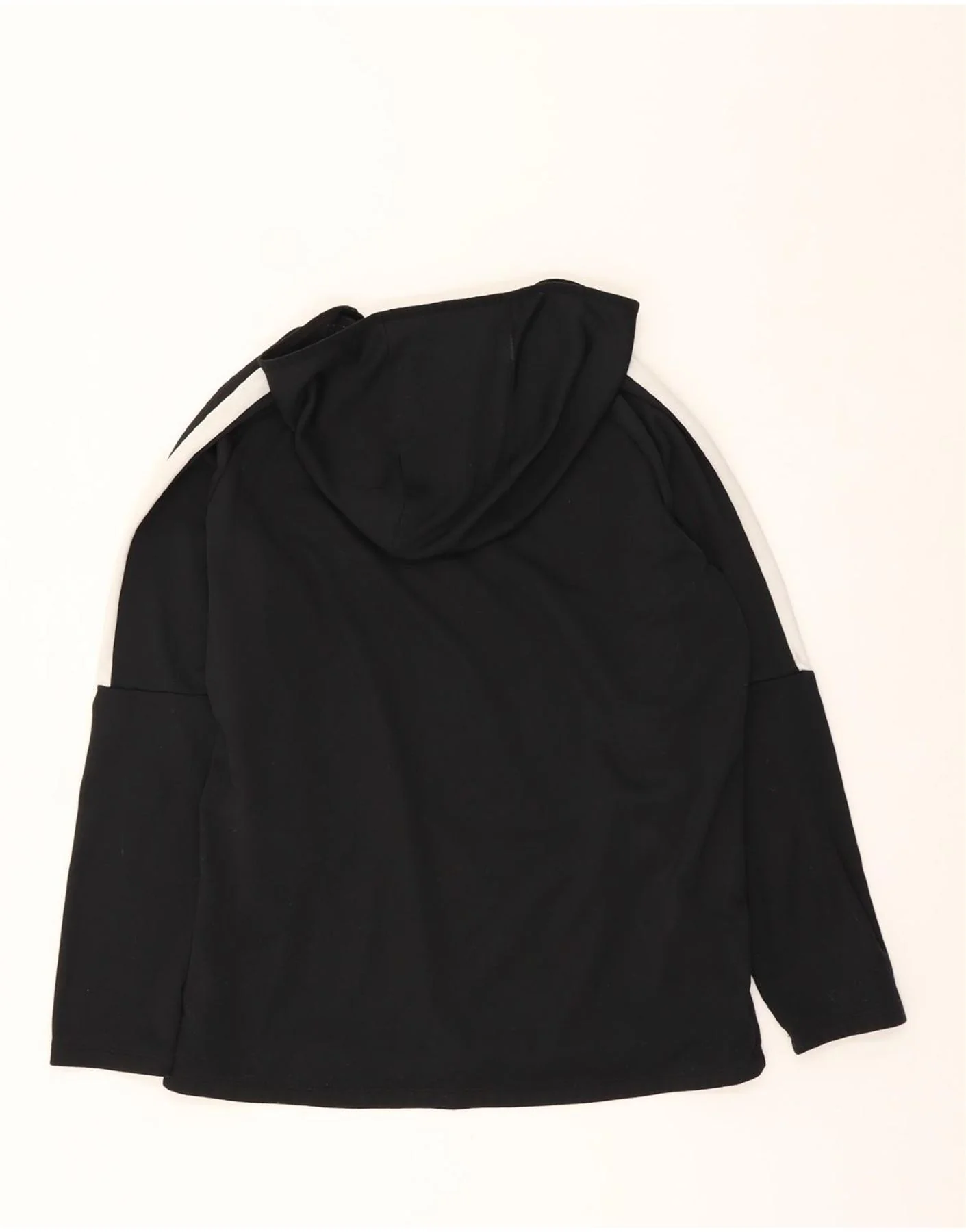 NIKE Mens Dri Fit Hoodie Jumper Large Black Colourblock Polyester - Image 2
