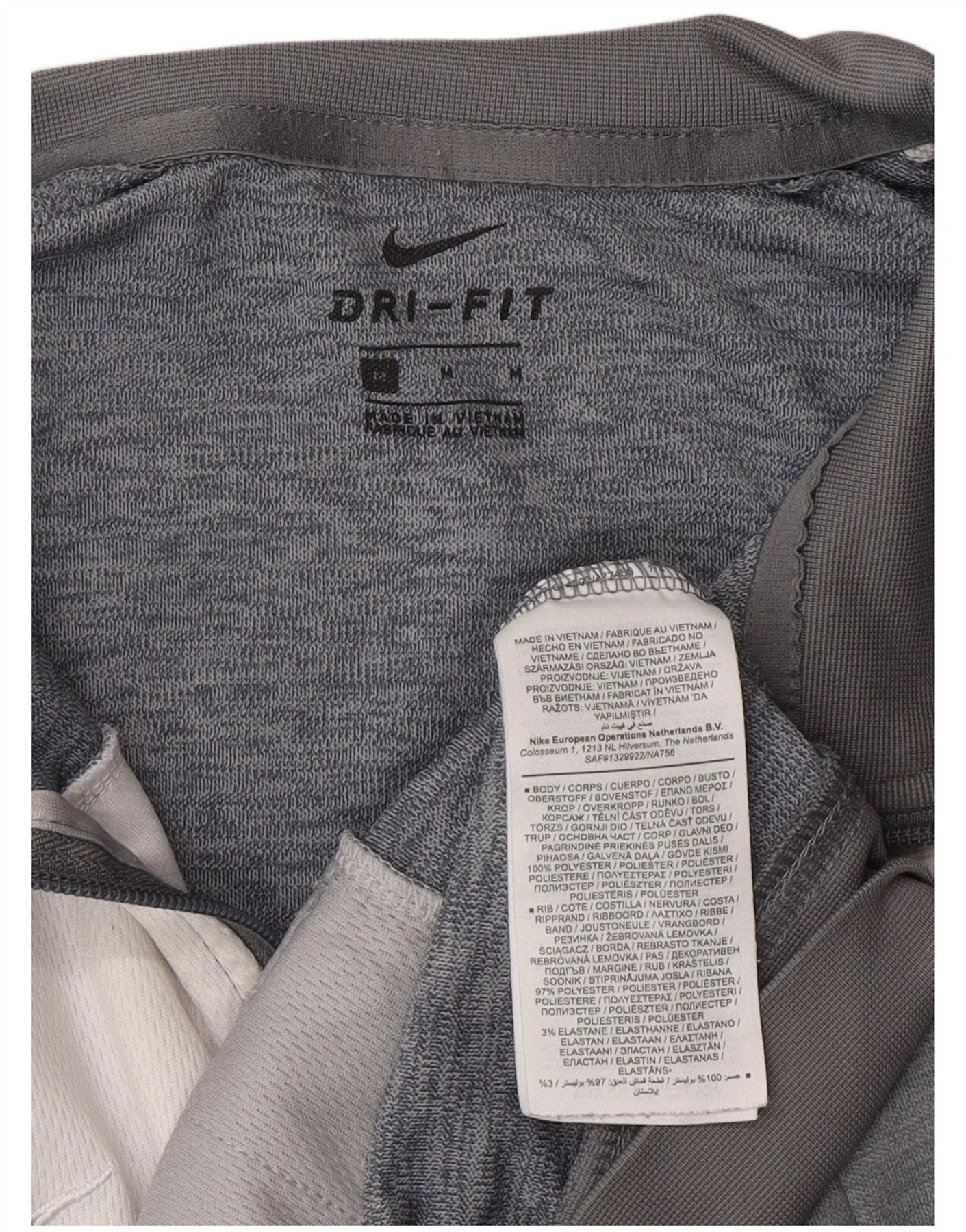 Nike Mens Dri Fit Regular Tracksuit Top Jacket Medium Grey Colourblock - Image 4