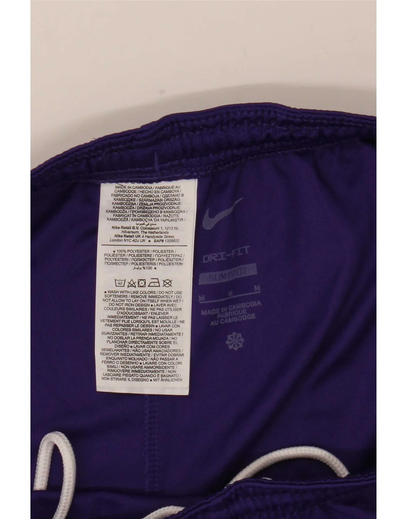Nike Mens Dri Fit Slim Sport Shorts Medium Purple Polyester - Image 3