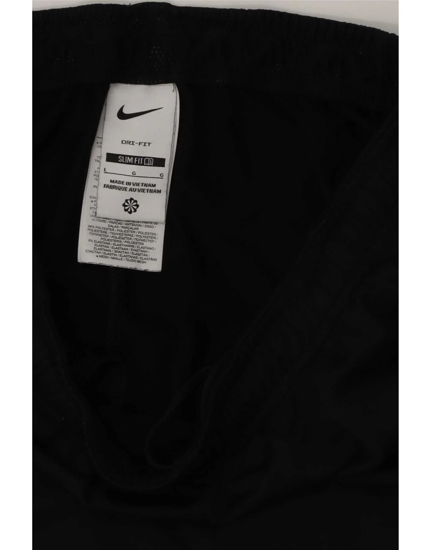 Nike Mens Dri Fit Slim Tracksuit Trousers Joggers Large Black Geometric - Image 3
