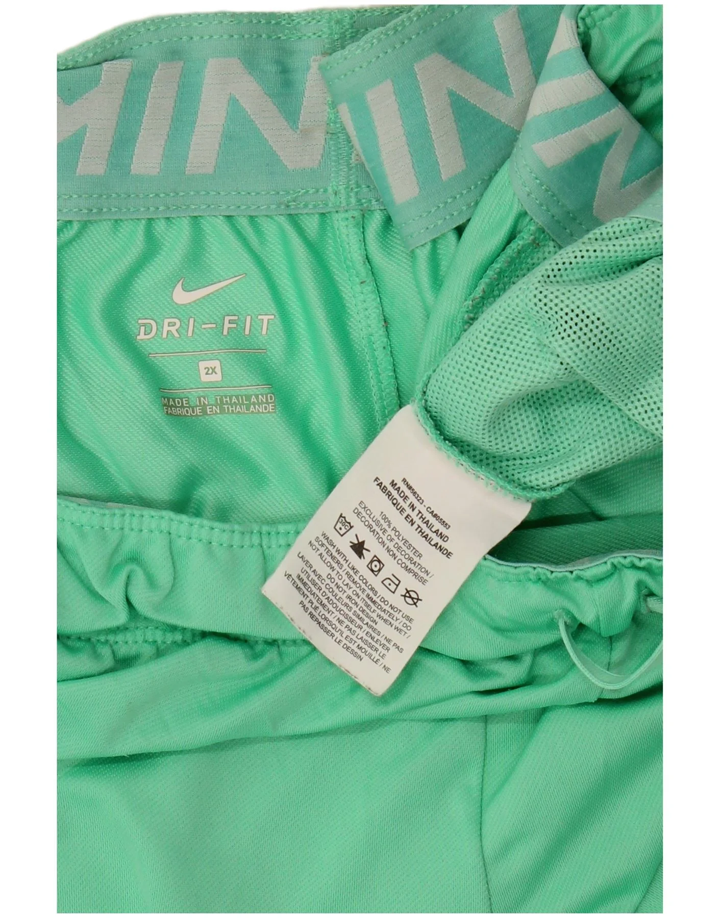 Nike Mens Dri Fit Sport Shorts 2XL Green Polyester - Image 4
