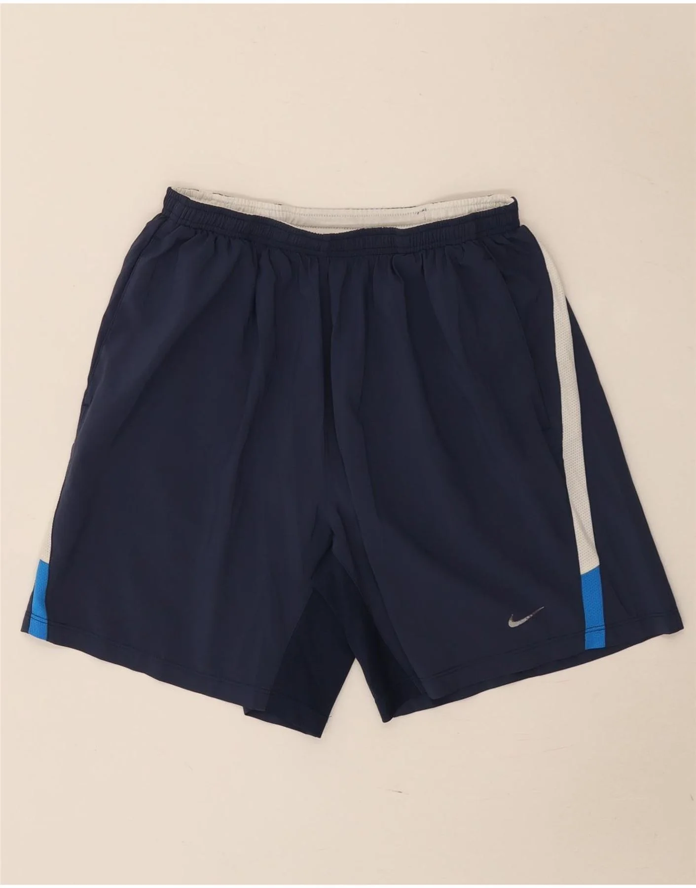 Nike Mens Dri Fit Sport Shorts Large Navy Blue Colourblock Polyester