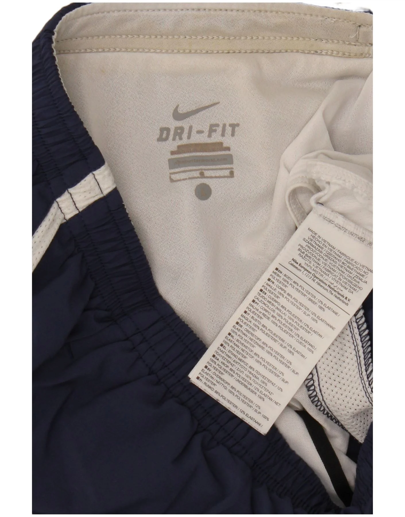 Nike Mens Dri Fit Sport Shorts Large Navy Blue Colourblock Polyester - Image 3