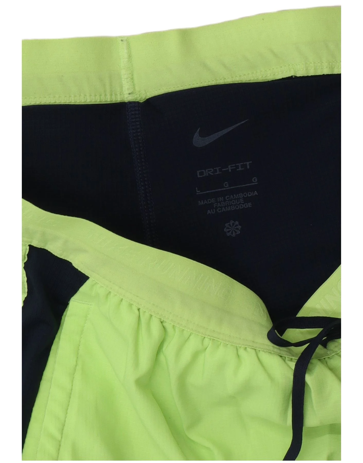 Nike Mens Dri Fit Sport Shorts Large Yellow Colourblock Polyester Sports - Image 4