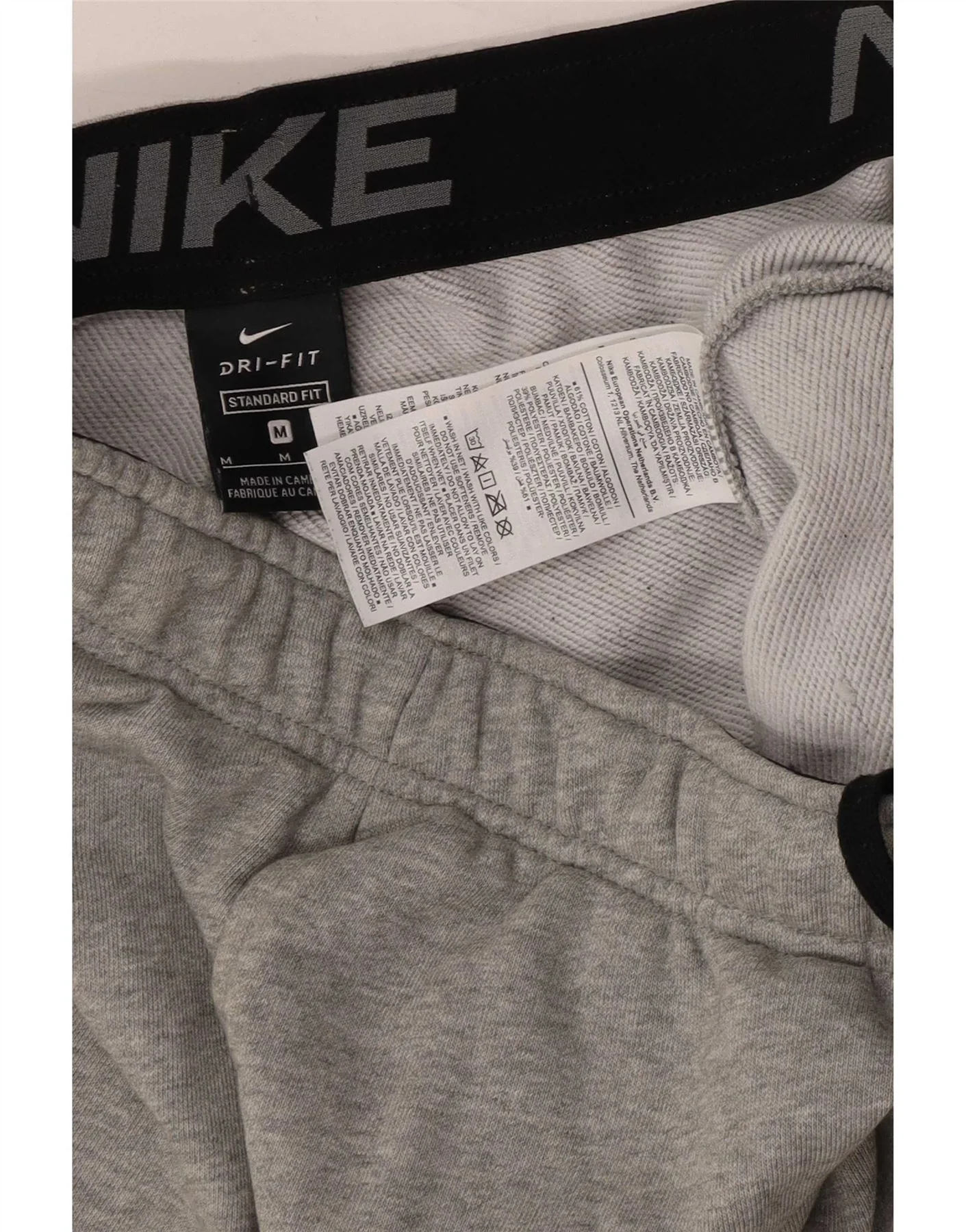 Nike Mens Dri Fit Standard Tracksuit Trousers Joggers Medium Grey Cotton - Image 3