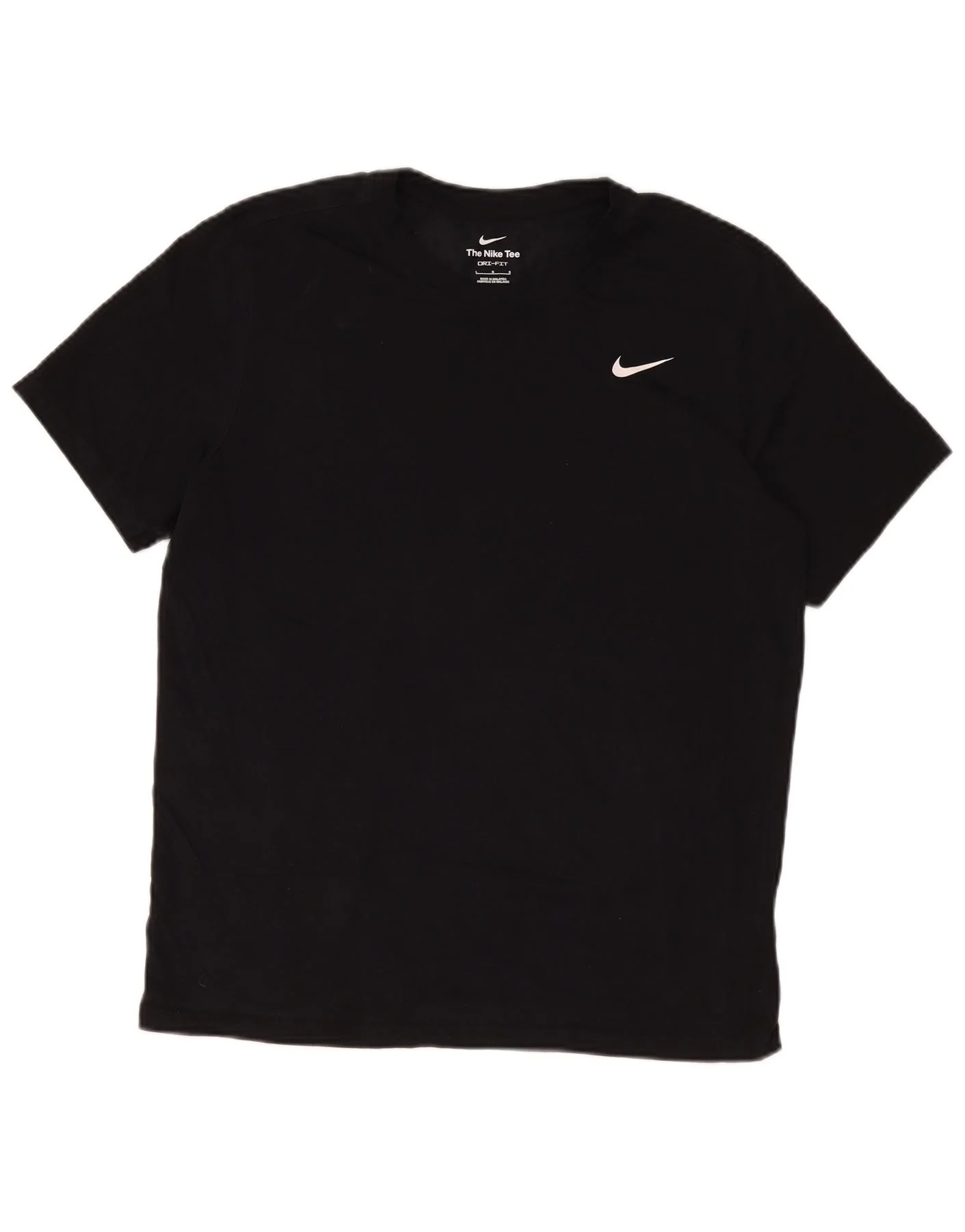 Nike Mens Dri Fit T-Shirt Top Large Black Cotton
