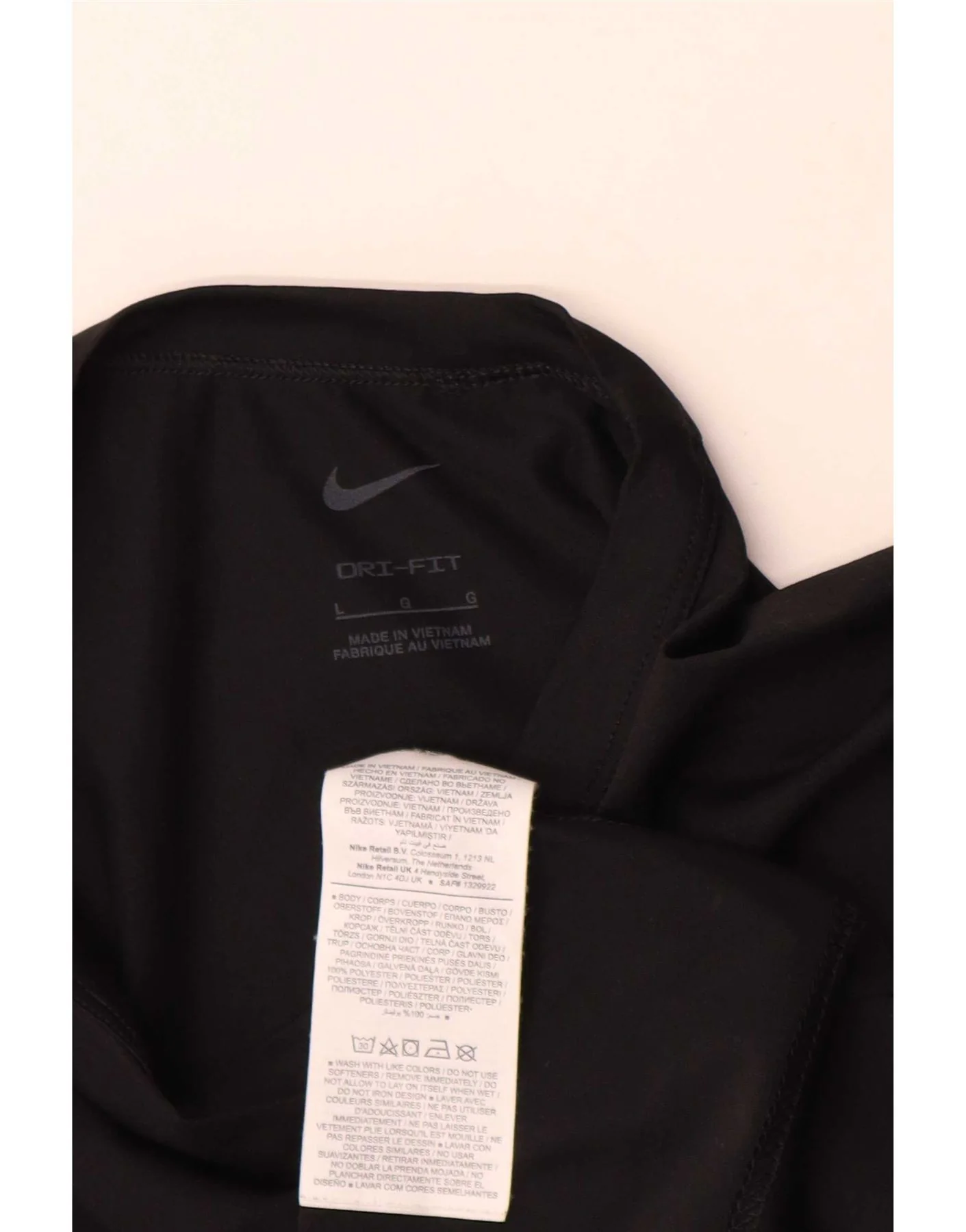 Nike Mens Dri Fit T-Shirt Top Large Black Polyester - Image 3