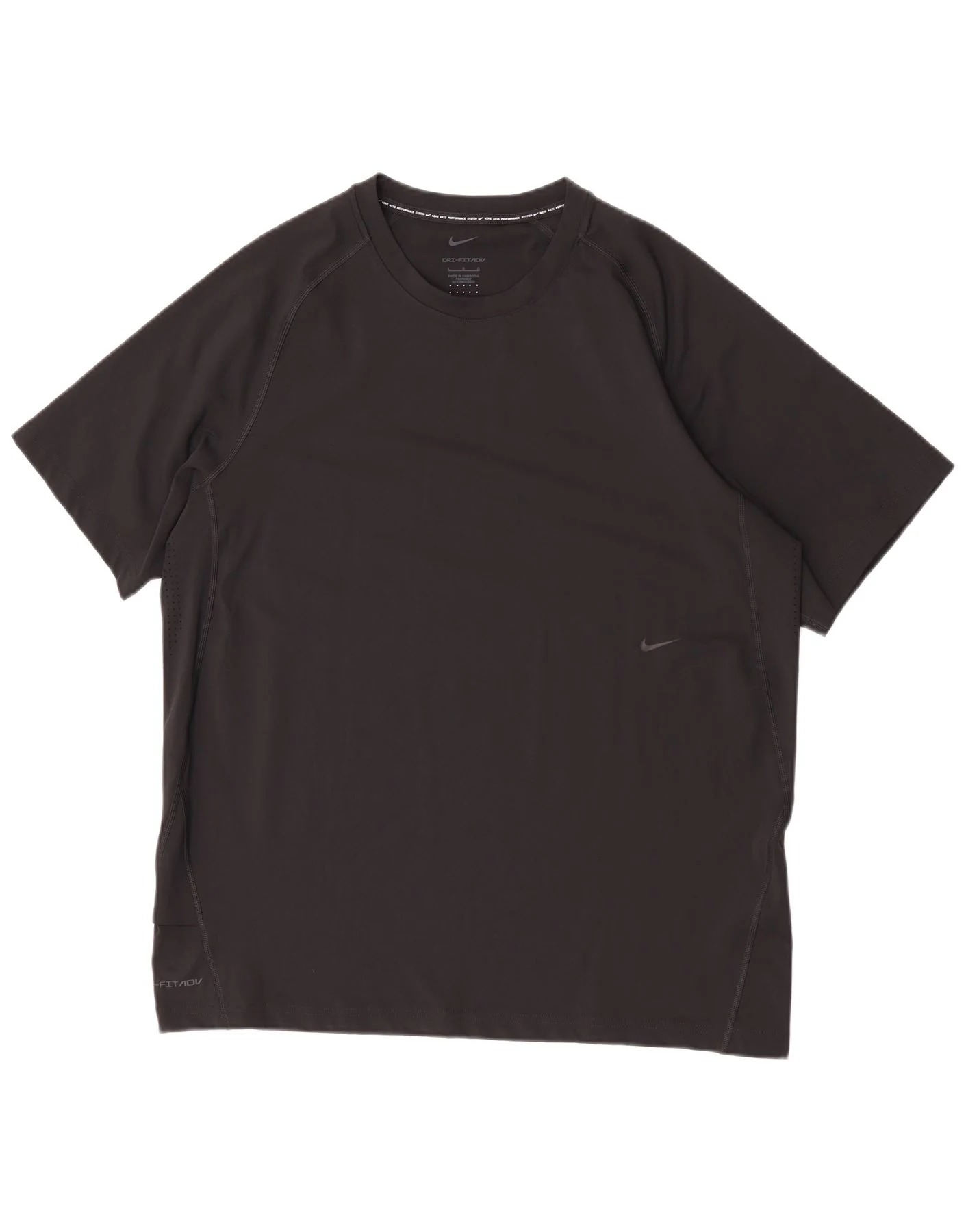 Nike Mens Dri Fit T-Shirt Top Large Black Polyester