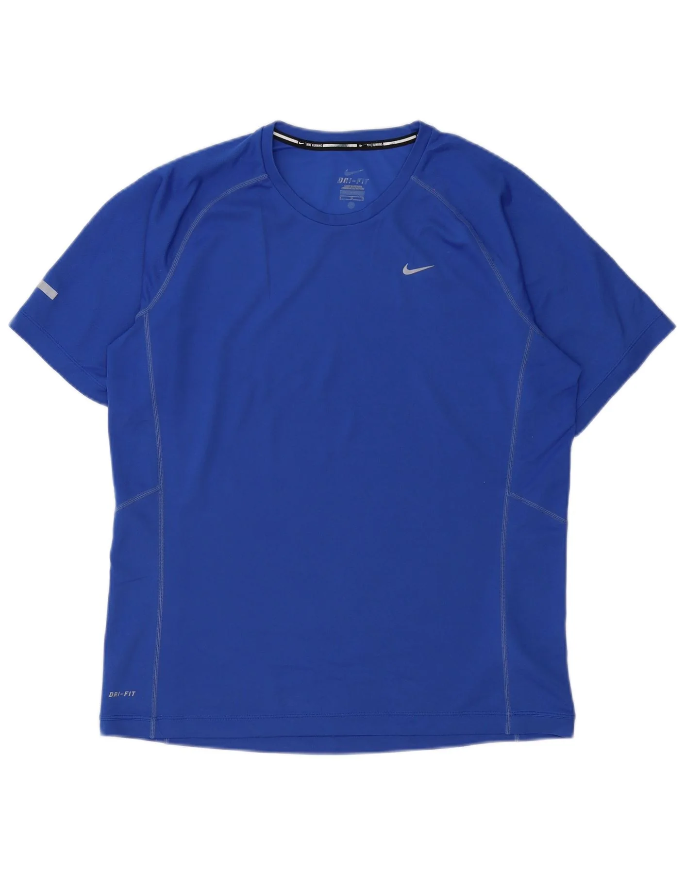 Nike Mens Dri Fit T-Shirt Top Large Blue Polyester