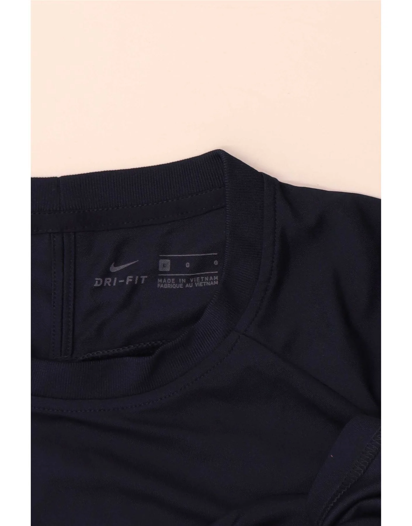 Nike Mens Dri Fit T-Shirt Top Large Navy Blue Colourblock - Image 3