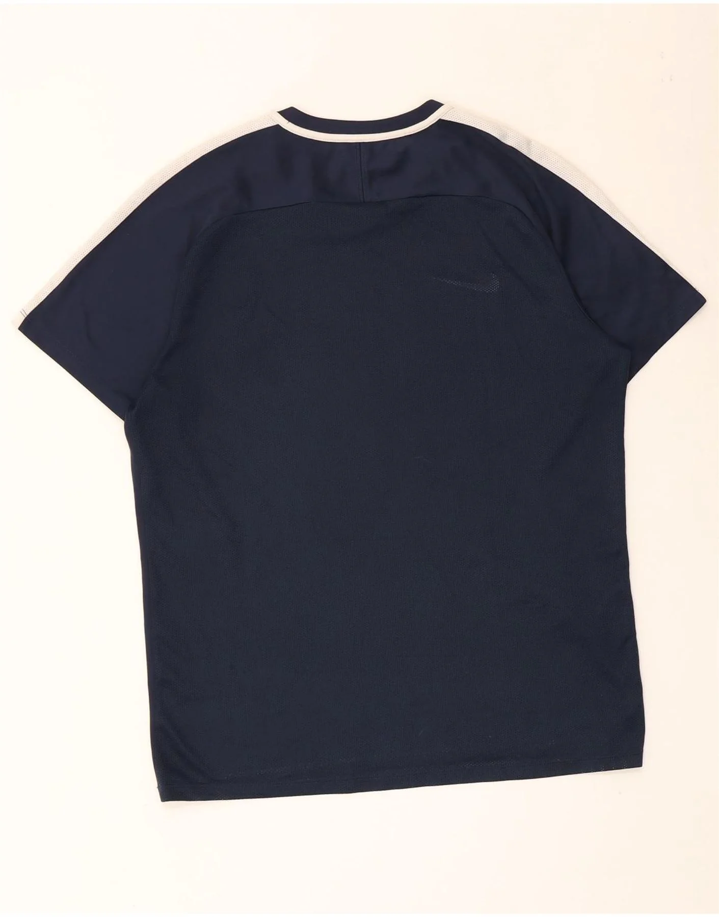 Nike Mens Dri Fit T-Shirt Top Large Navy Blue Colourblock - Image 2