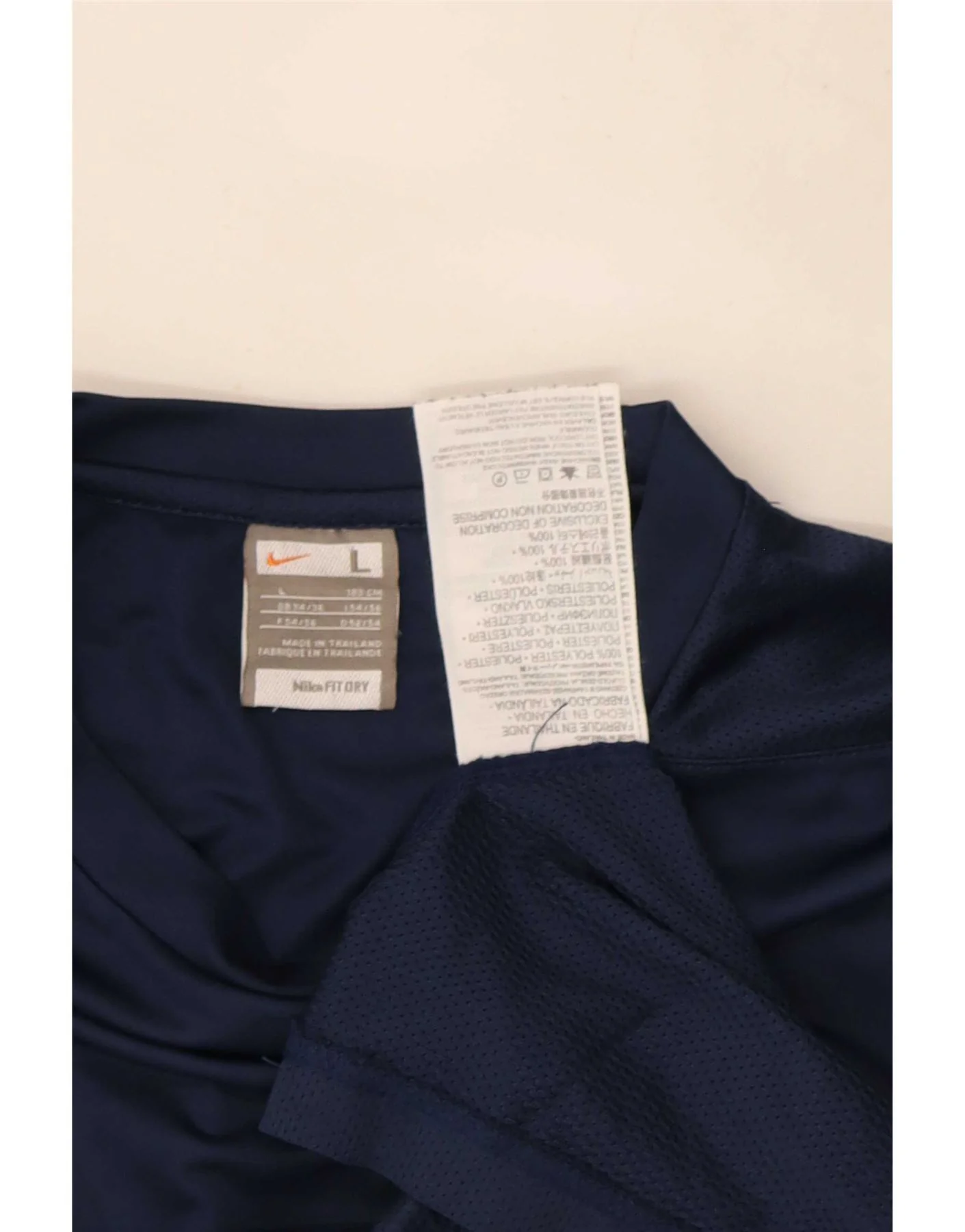 Nike Mens Dri Fit T-Shirt Top Large Navy Blue Polyester - Image 3