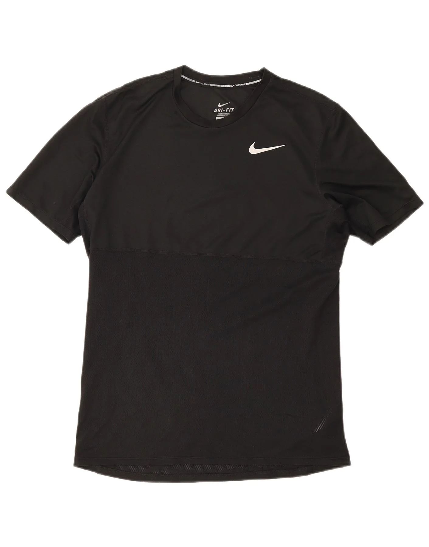 Nike Mens Dri Fit T-Shirt Top Medium Black Polyester Sports