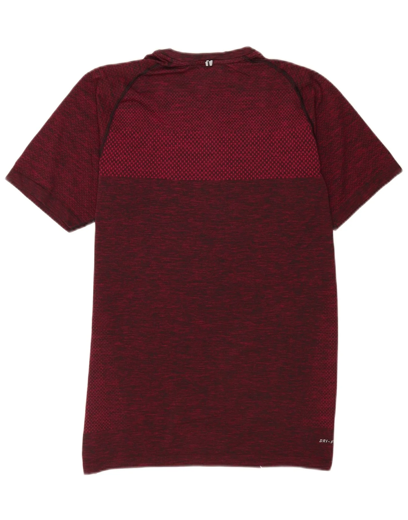 Nike Mens Dri Fit T-Shirt Top Medium Burgundy Flecked - Image 2