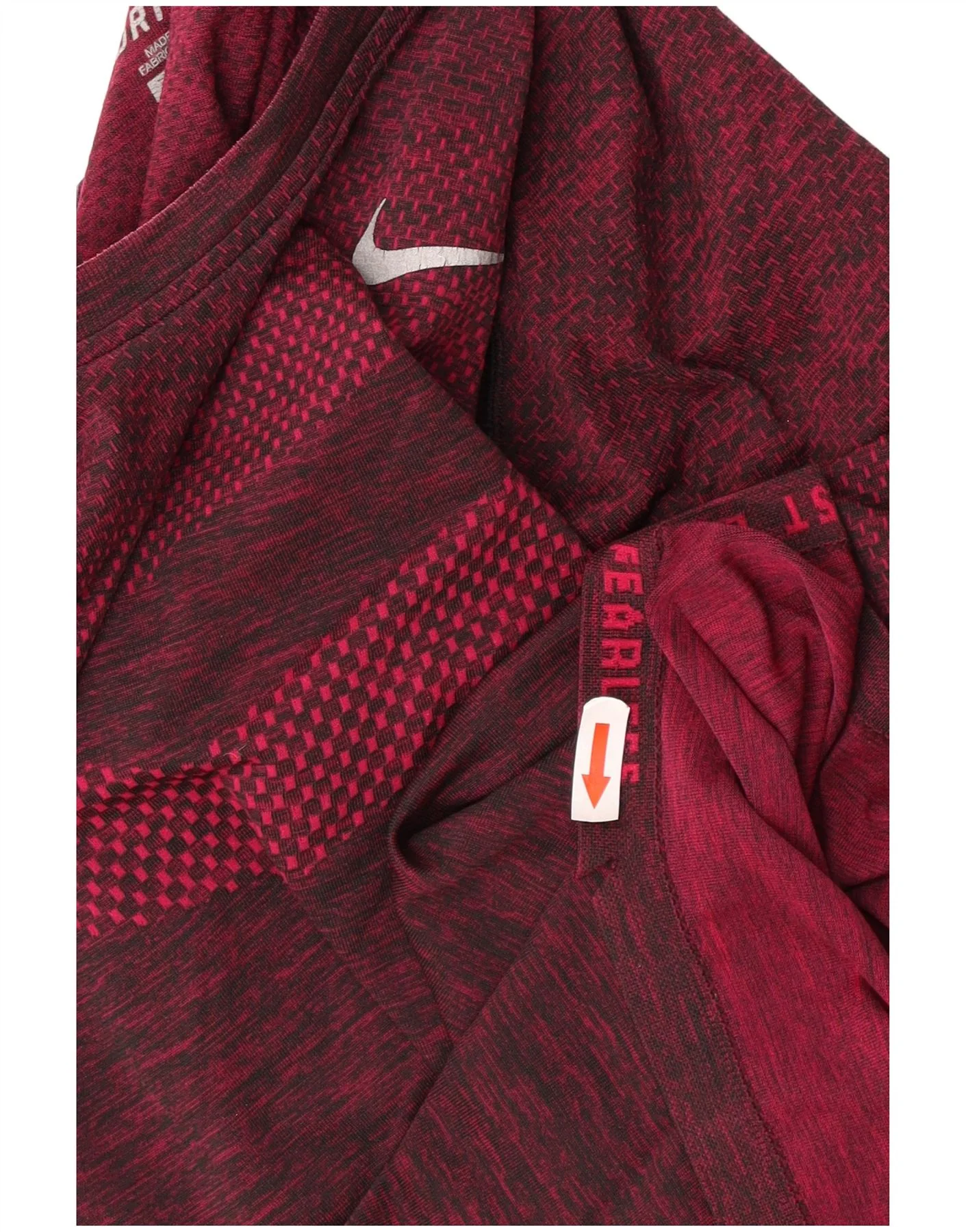 Nike Mens Dri Fit T-Shirt Top Medium Burgundy Flecked - Image 3