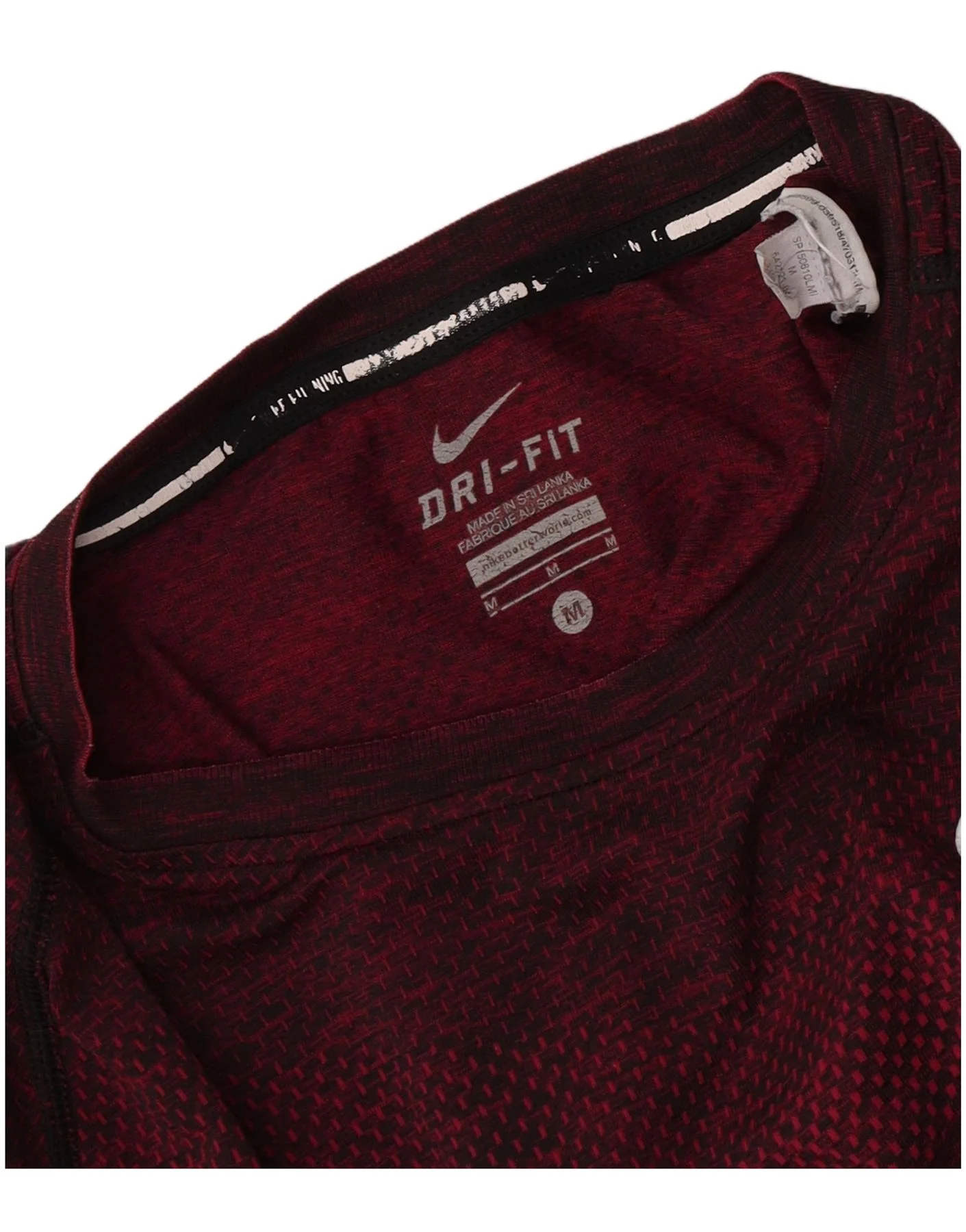 Nike Mens Dri Fit T-Shirt Top Medium Burgundy Flecked - Image 4