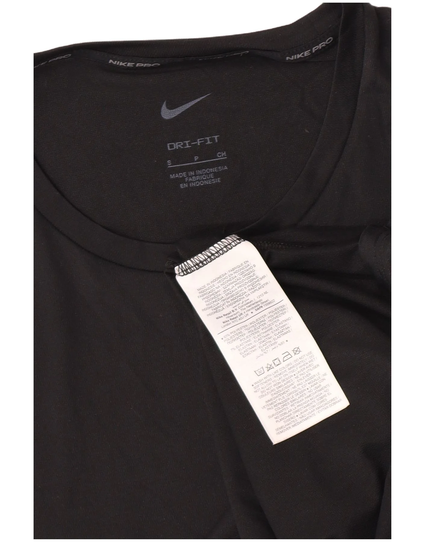 Nike Mens Dri Fit T-Shirt Top Small Black Polyester - Image 5