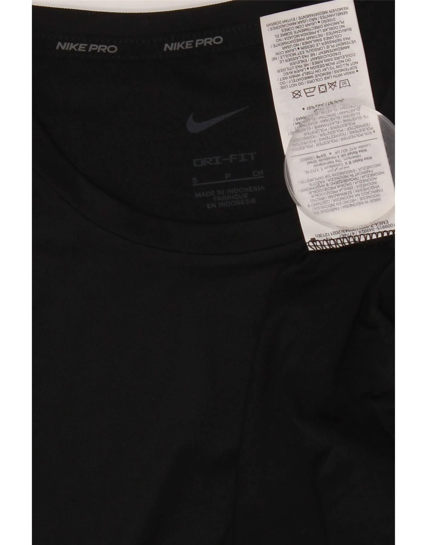 Nike Mens Dri Fit T-Shirt Top Small Black Polyester - Image 3