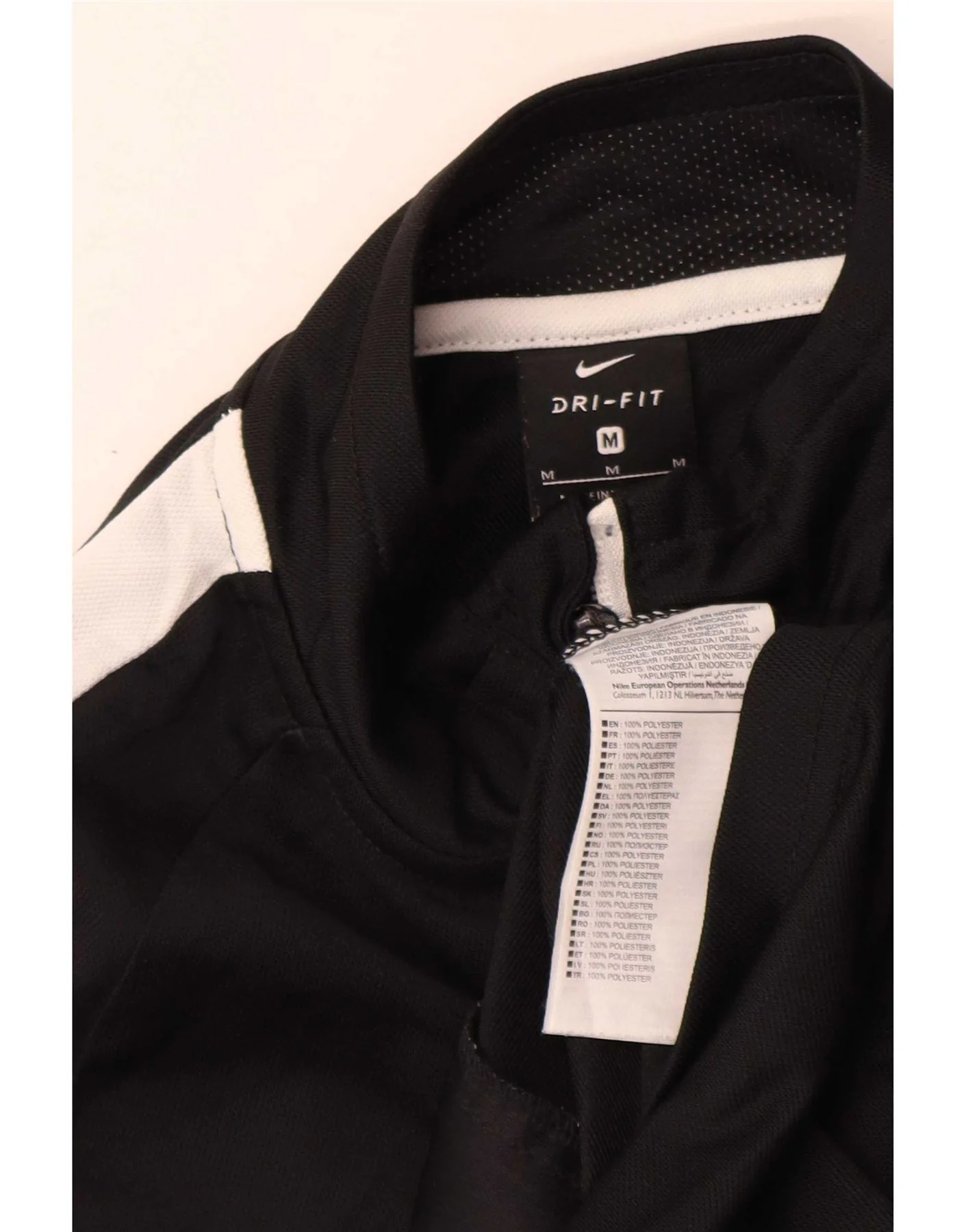Nike Mens Dri Fit Tracksuit Top Jacket Medium Black Colourblock Polyester - Image 3