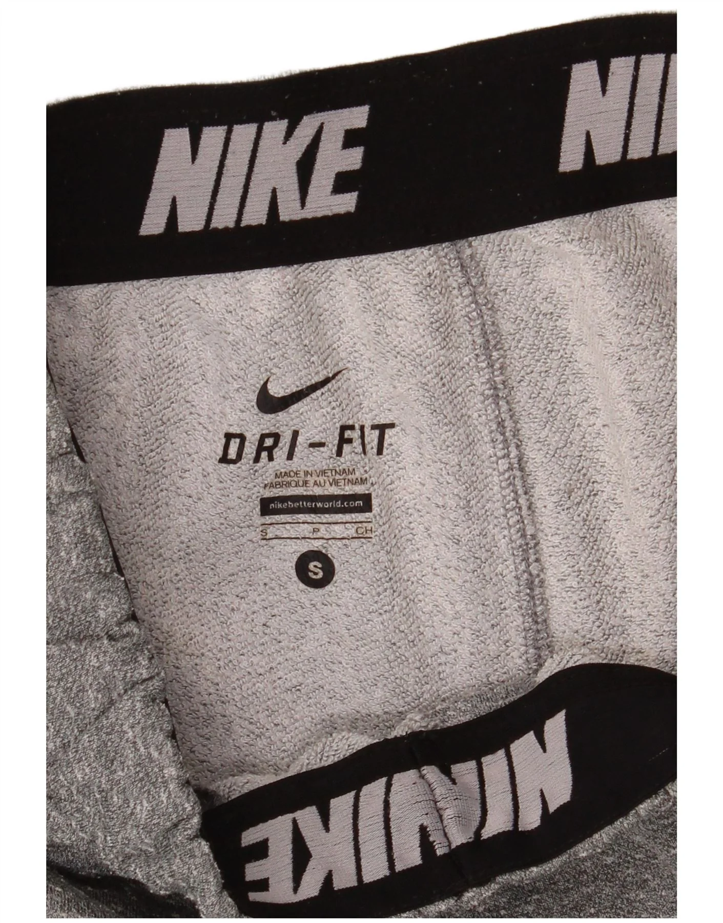 Nike Mens Dri Fit Tracksuit Trousers Joggers Small Grey Flecked Polyester - Image 4