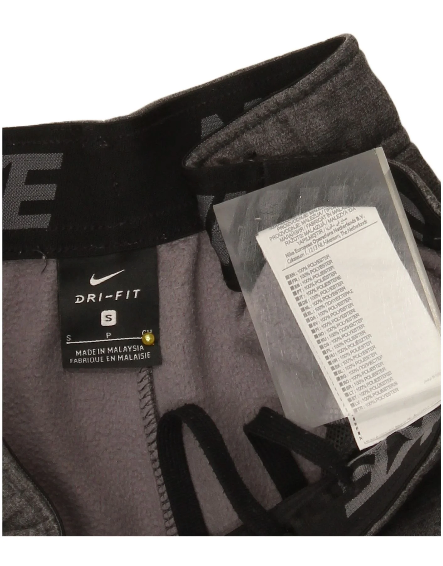 Nike Mens Dri Fit Tracksuit Trousers Joggers Small Grey Polyester - Image 4