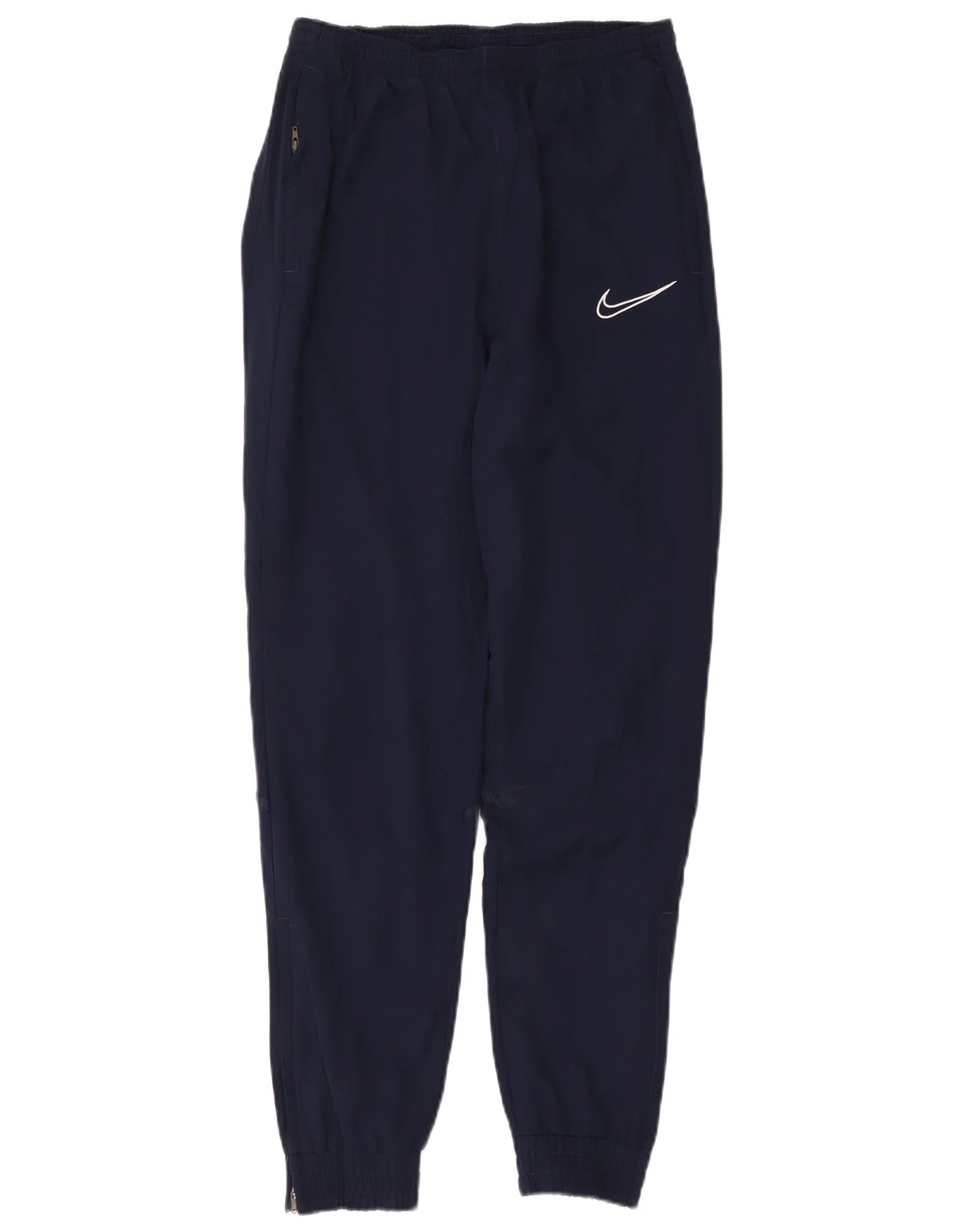 Nike Mens Dri Fit Tracksuit Trousers Joggers Small Navy Blue Polyester