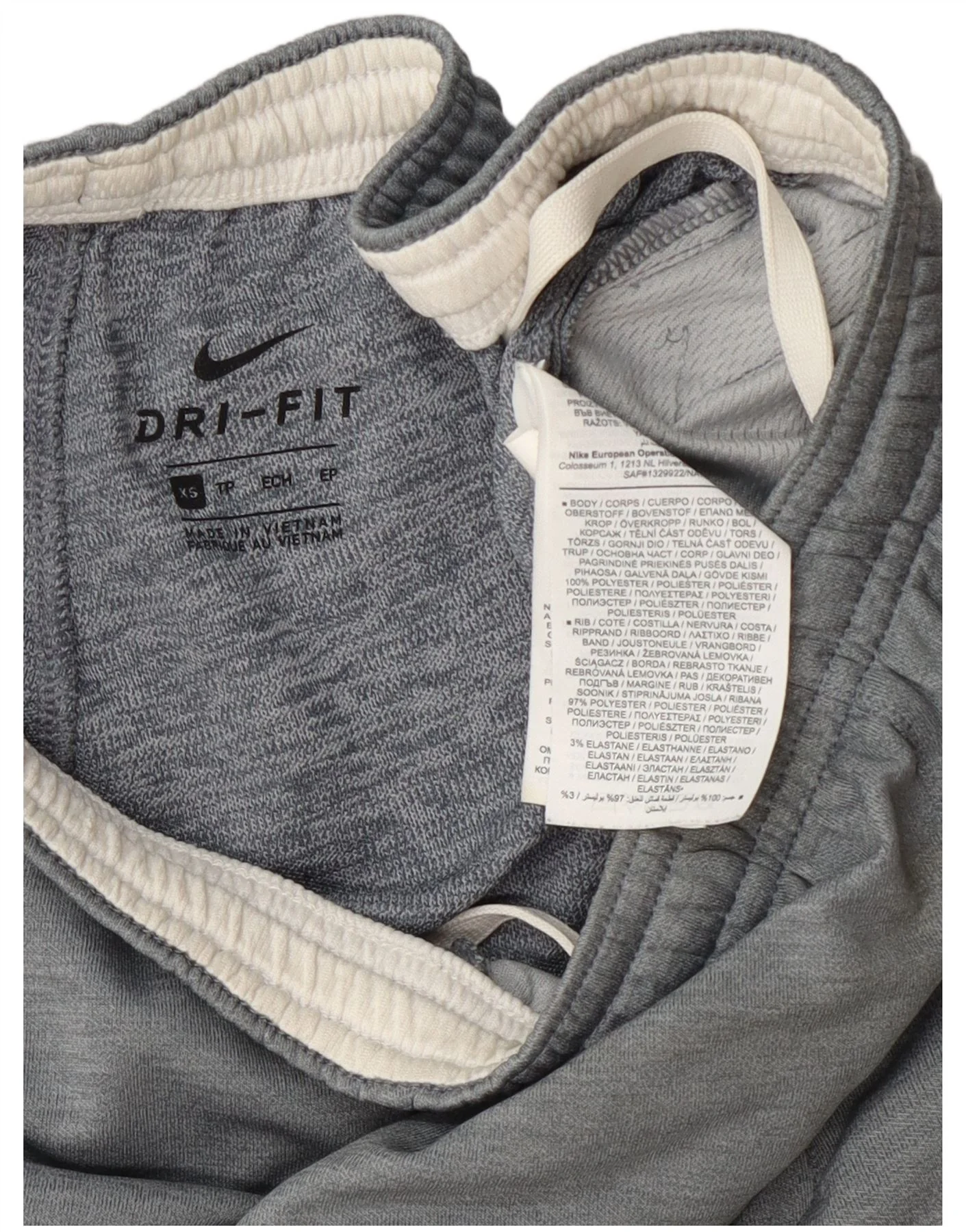 Nike Mens Dri Fit Tracksuit Trousers Joggers XS Grey Colourblock Polyester - Image 4