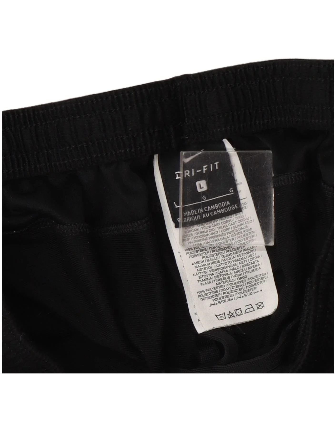 Nike Mens Dri Fit Tracksuit Trousers Large Black Colourblock Polyester - Image 3