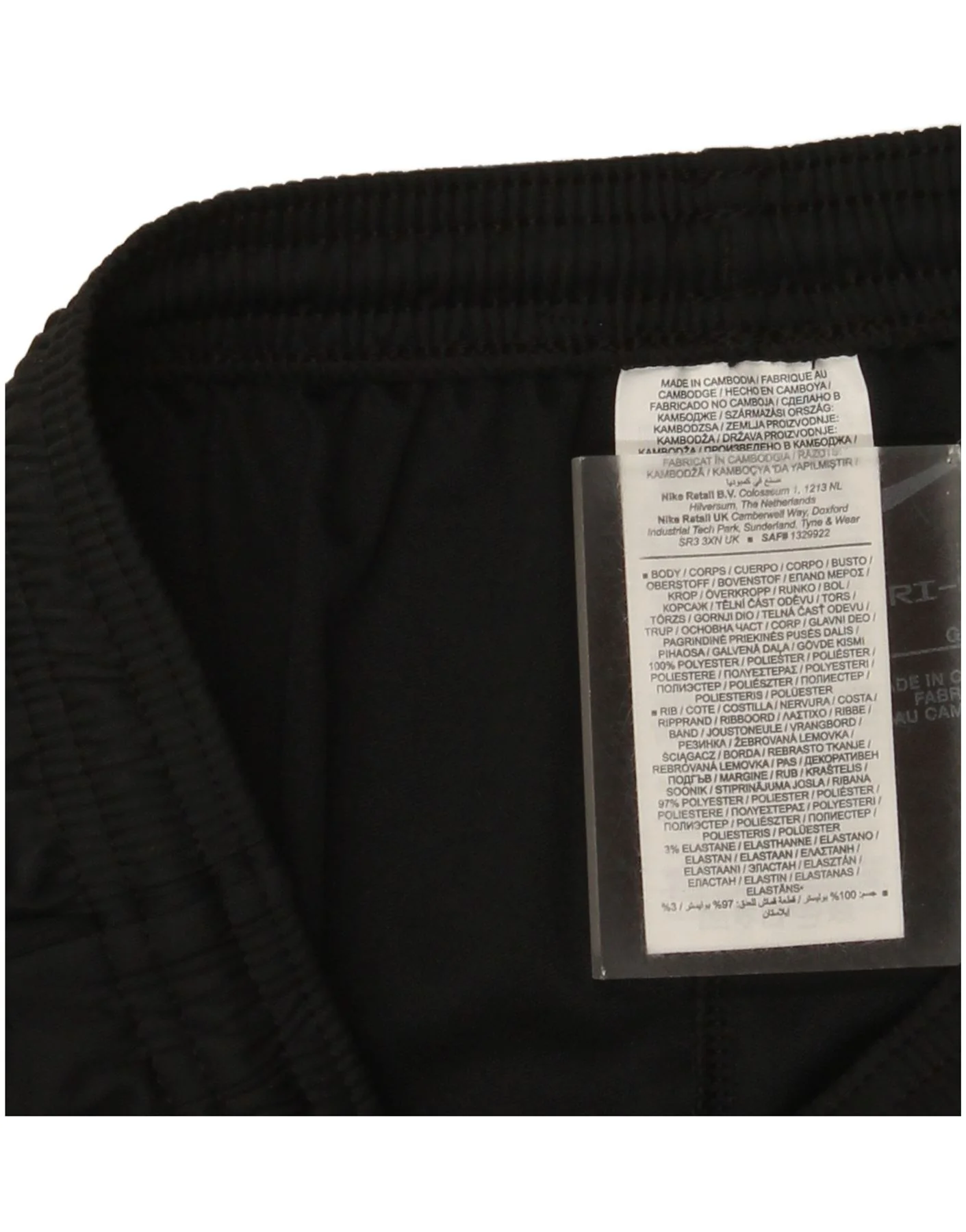 Nike Mens Dri Fit Tracksuit Trousers Large Black Polyester - Image 3