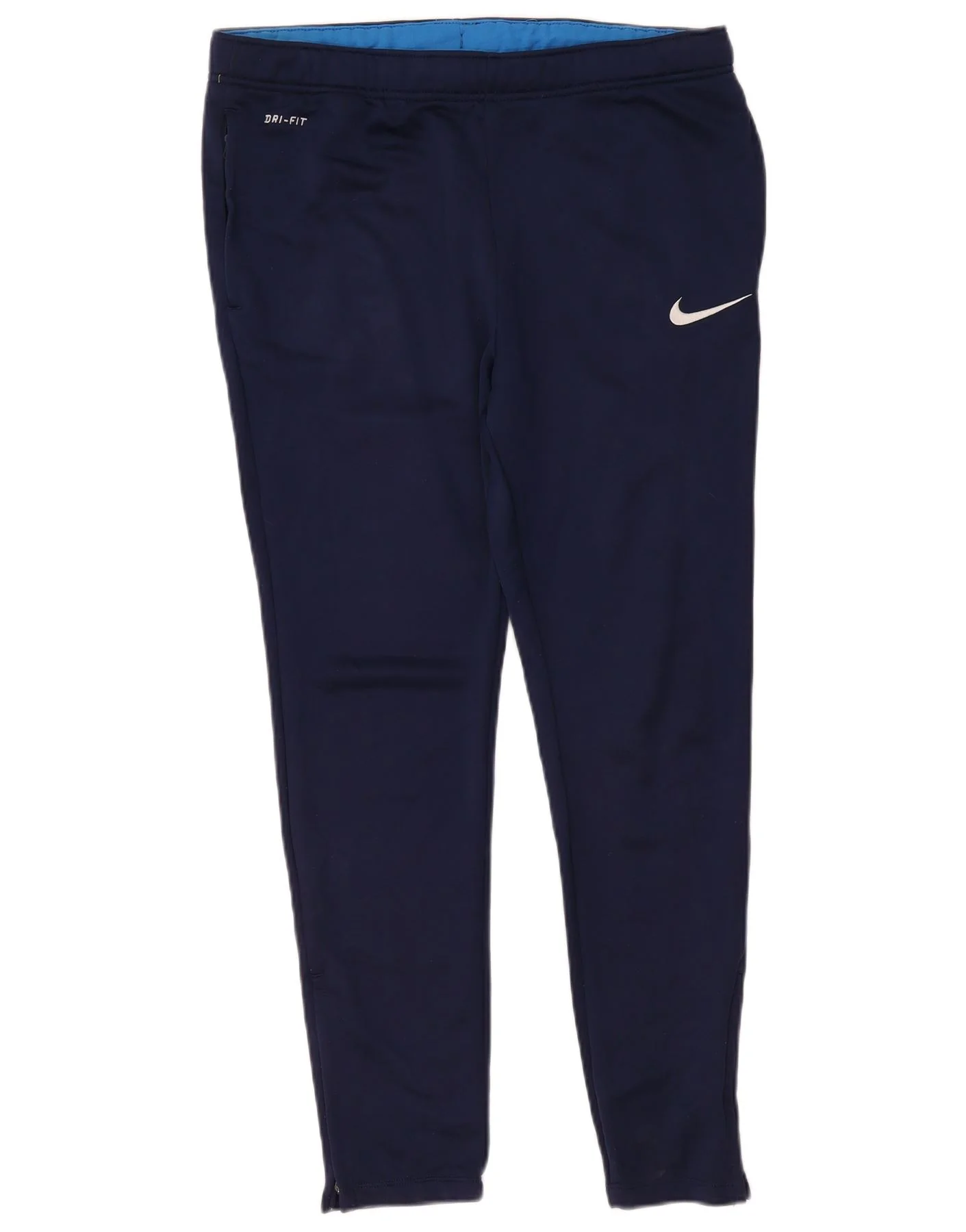 Nike Mens Dri Fit Tracksuit Trousers Large Navy Blue Polyester
