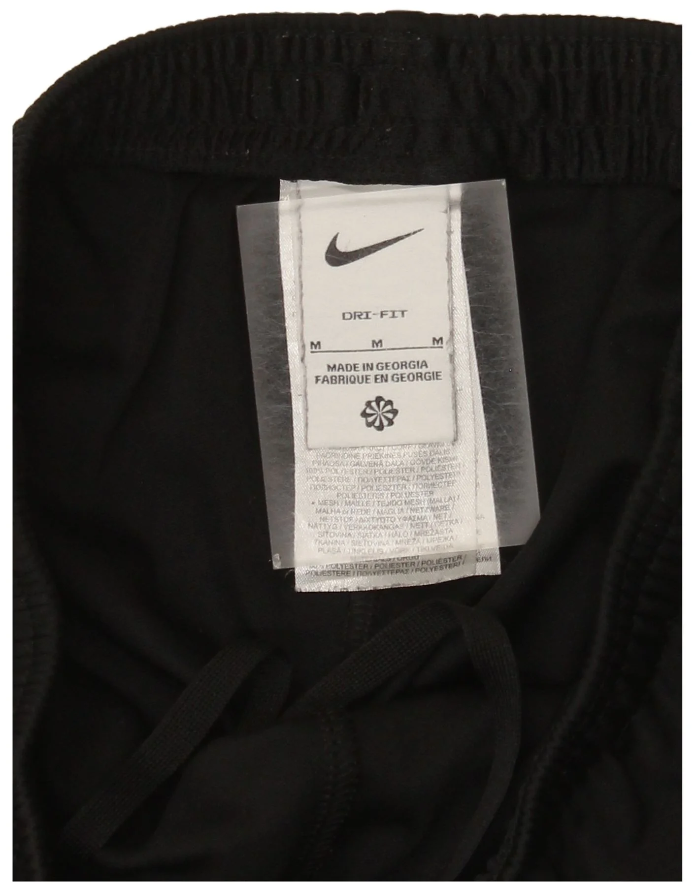 Nike Mens Dri Fit Tracksuit Trousers Medium Black Colourblock Polyester - Image 3