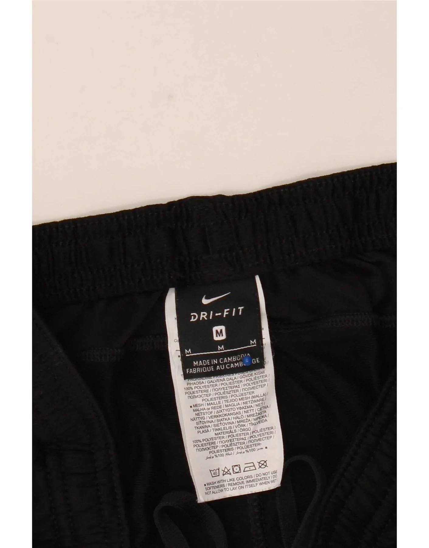 Nike Mens Dri Fit Tracksuit Trousers Medium Black Colourblock Polyester - Image 4