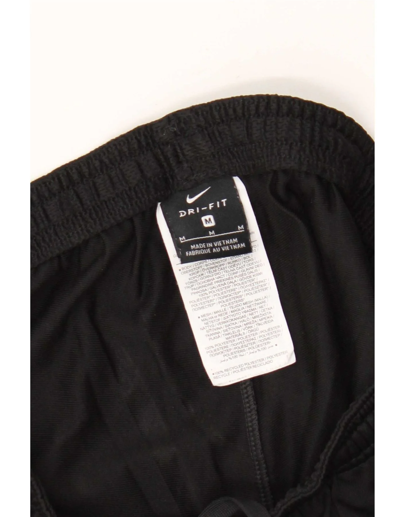 Nike Mens Dri Fit Tracksuit Trousers Medium Black Colourblock Polyester - Image 3