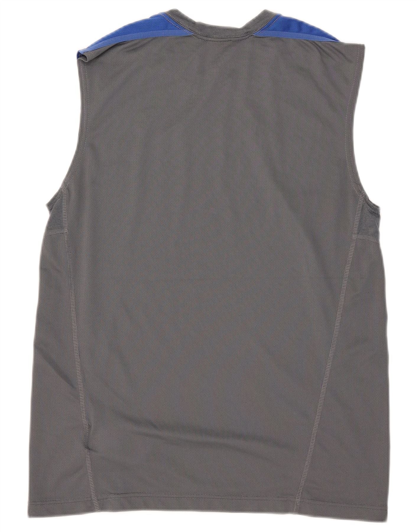 Nike Mens Dri Fit Vest Top Medium Grey Colourblock Polyester - Image 2