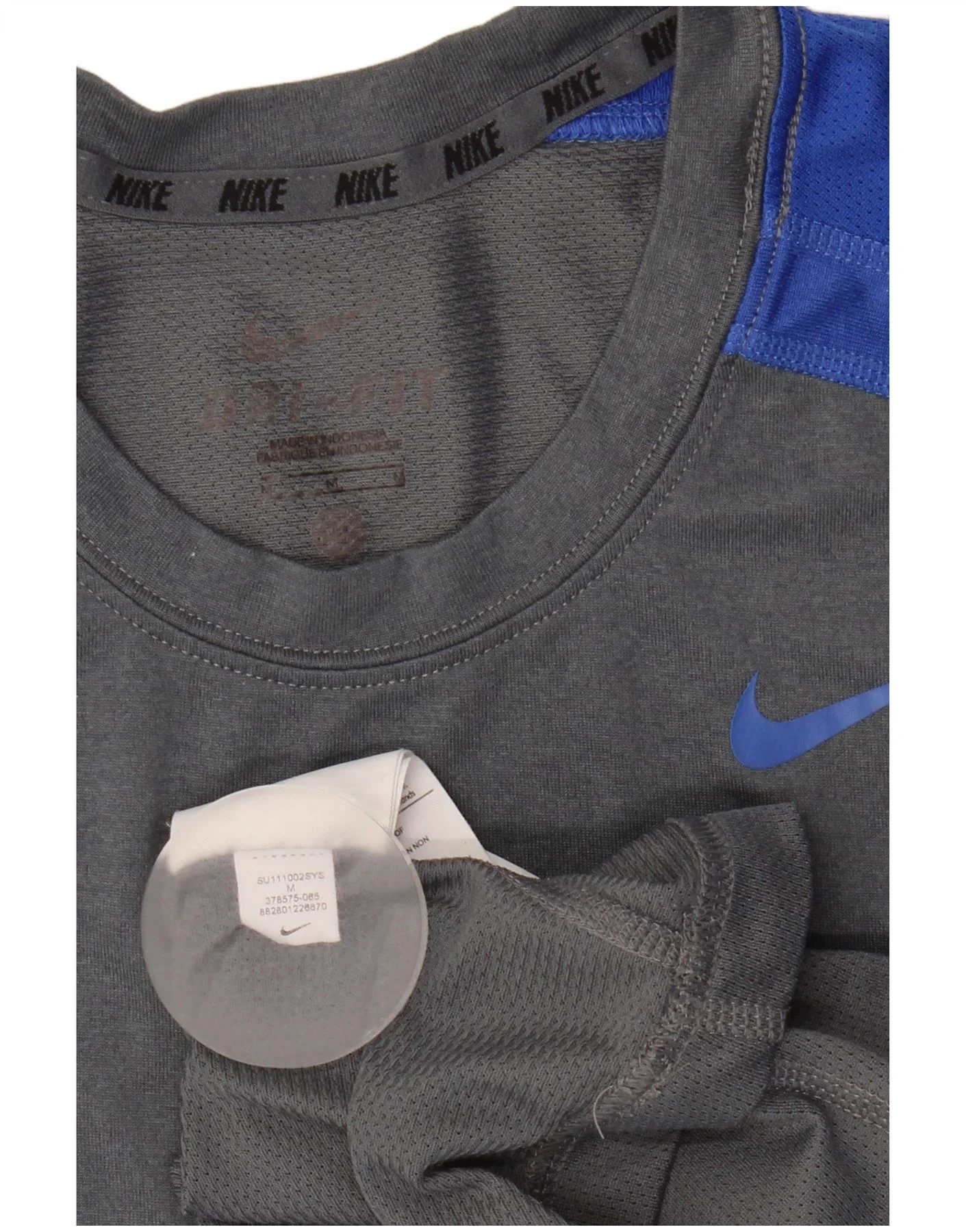 Nike Mens Dri Fit Vest Top Medium Grey Colourblock Polyester - Image 4