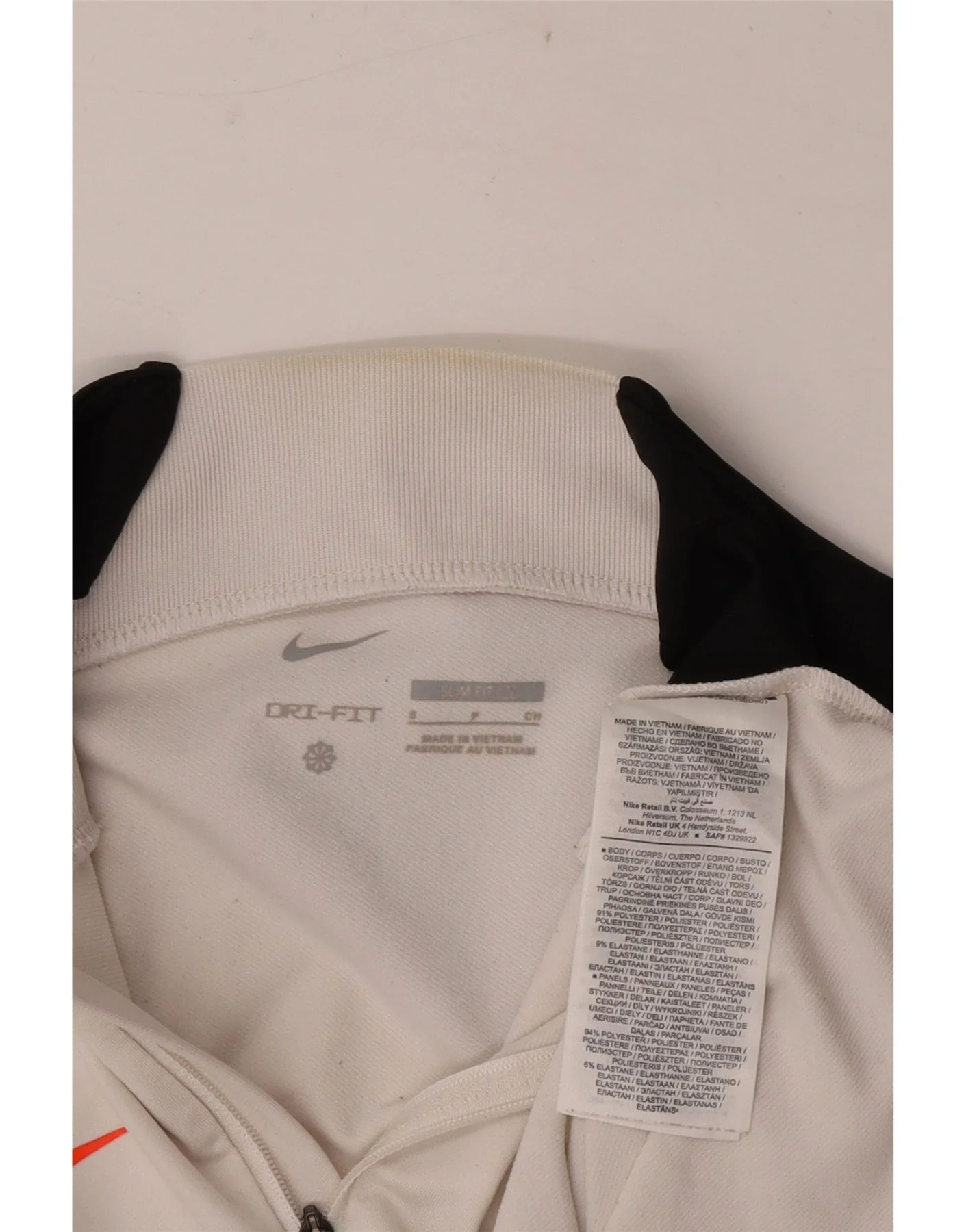 Nike Mens Dri Fit Zip Neck Slim Pullover Tracksuit Top Small White - Image 4