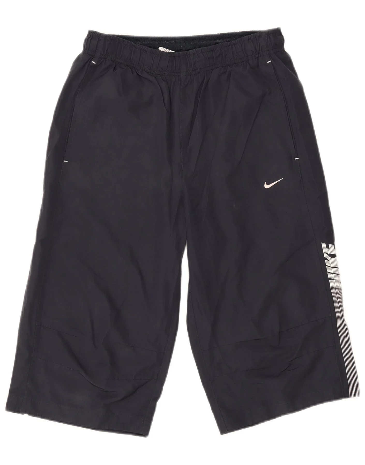 Nike Mens Graphic Bermuda Sport Shorts Small Navy Blue Polyester