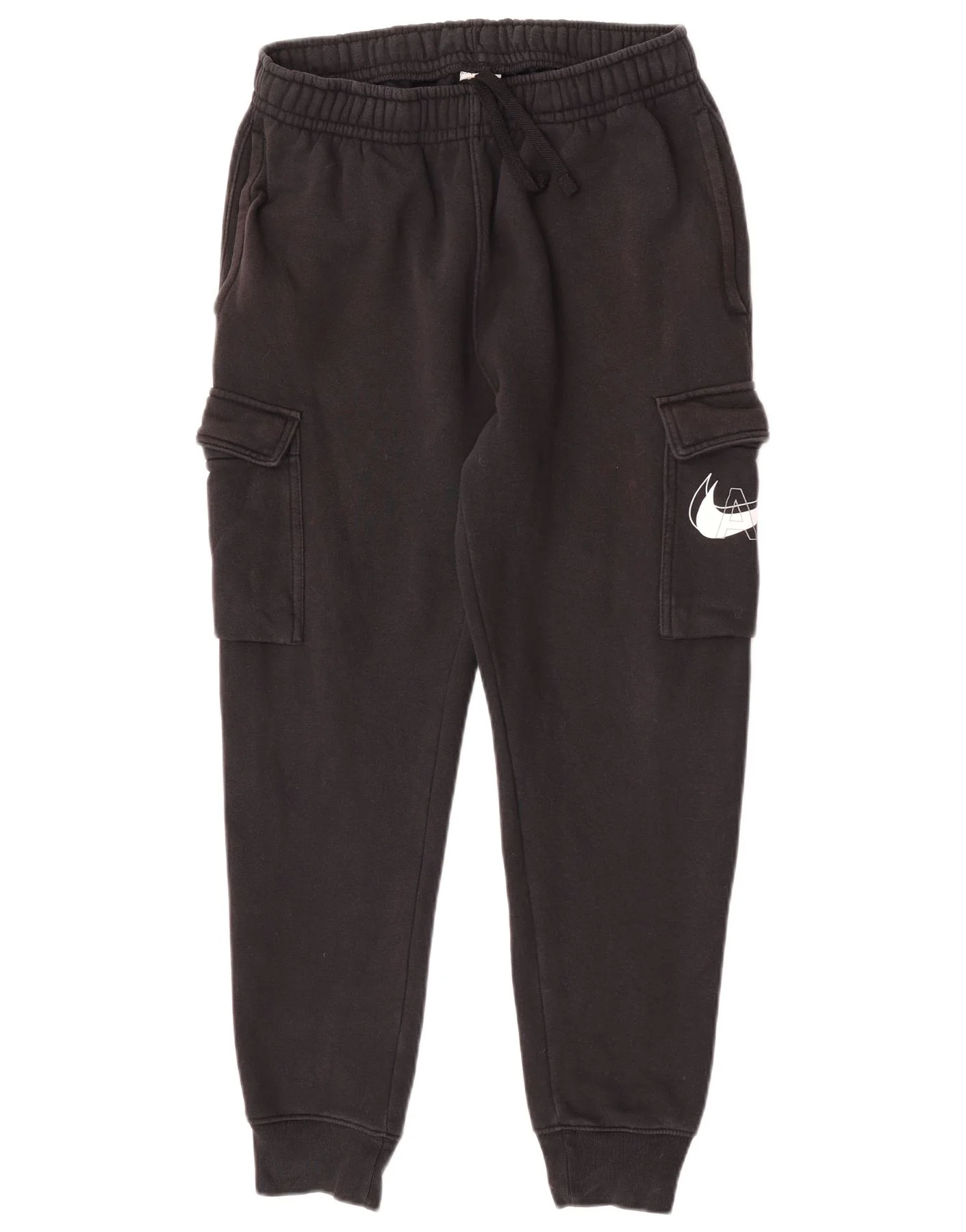 Nike Mens Graphic Cargo Tracksuit Trousers Joggers Small Black Cotton